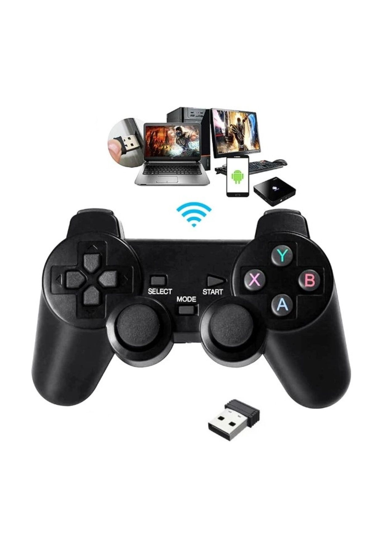 jetucuzal Concord 6IN1 2.4G WiFii Kablosuz Android TV / PC Uyumlu Titreşimli USB Joystick Oyun Kolu Gamepad