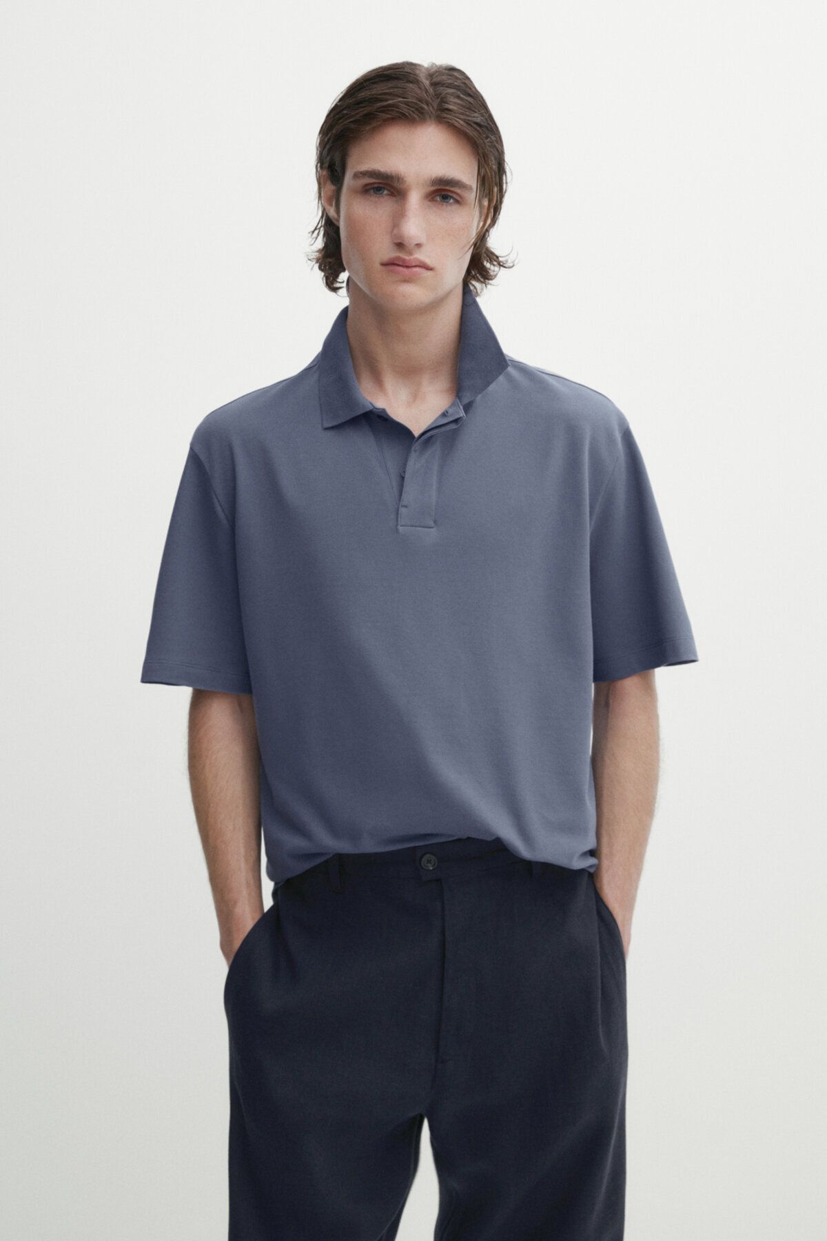 Massimo Dutti Short Sleeve Comfort Polo Shirt