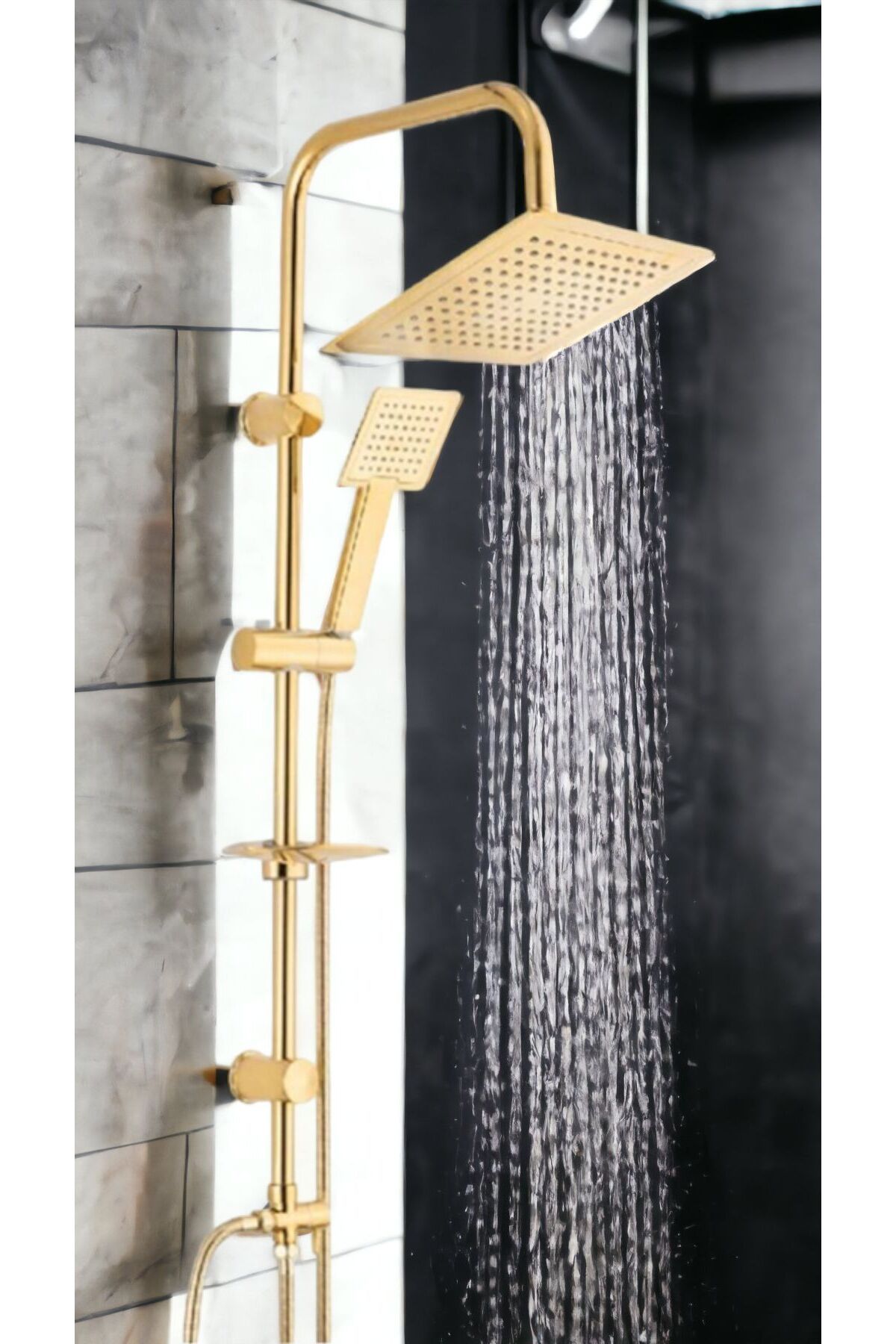 Arsimo Robot Duş Seti Gold Kare | Çok Fonksiyonlu Yağmur Robot Duş Sistemi Kare Gold