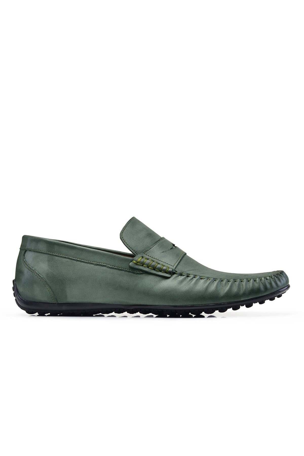 Nevzat Onay Nubuk Yeşil Yazlık Loafer Erkek Ayakkabı -22926-