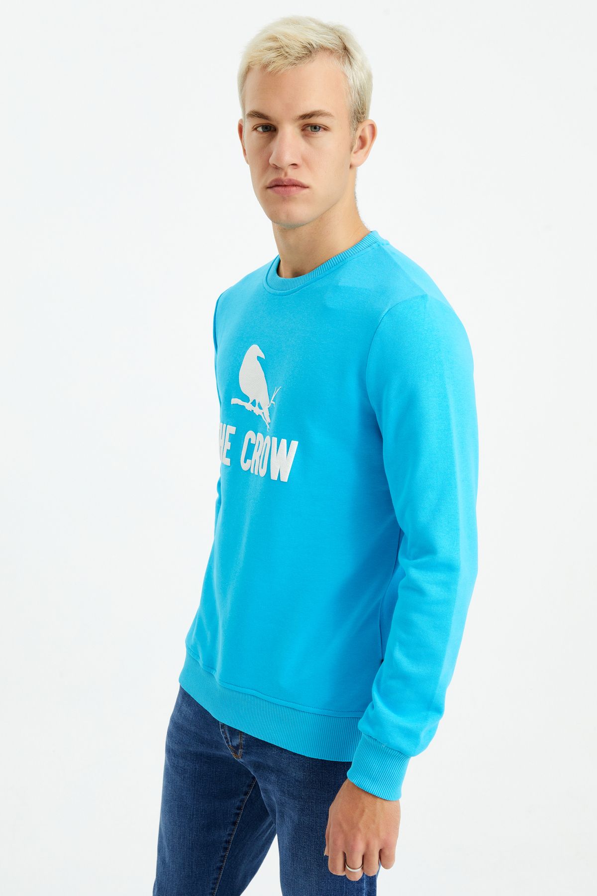 The Crow Erkek Zoom Sweatshirt - Mavi