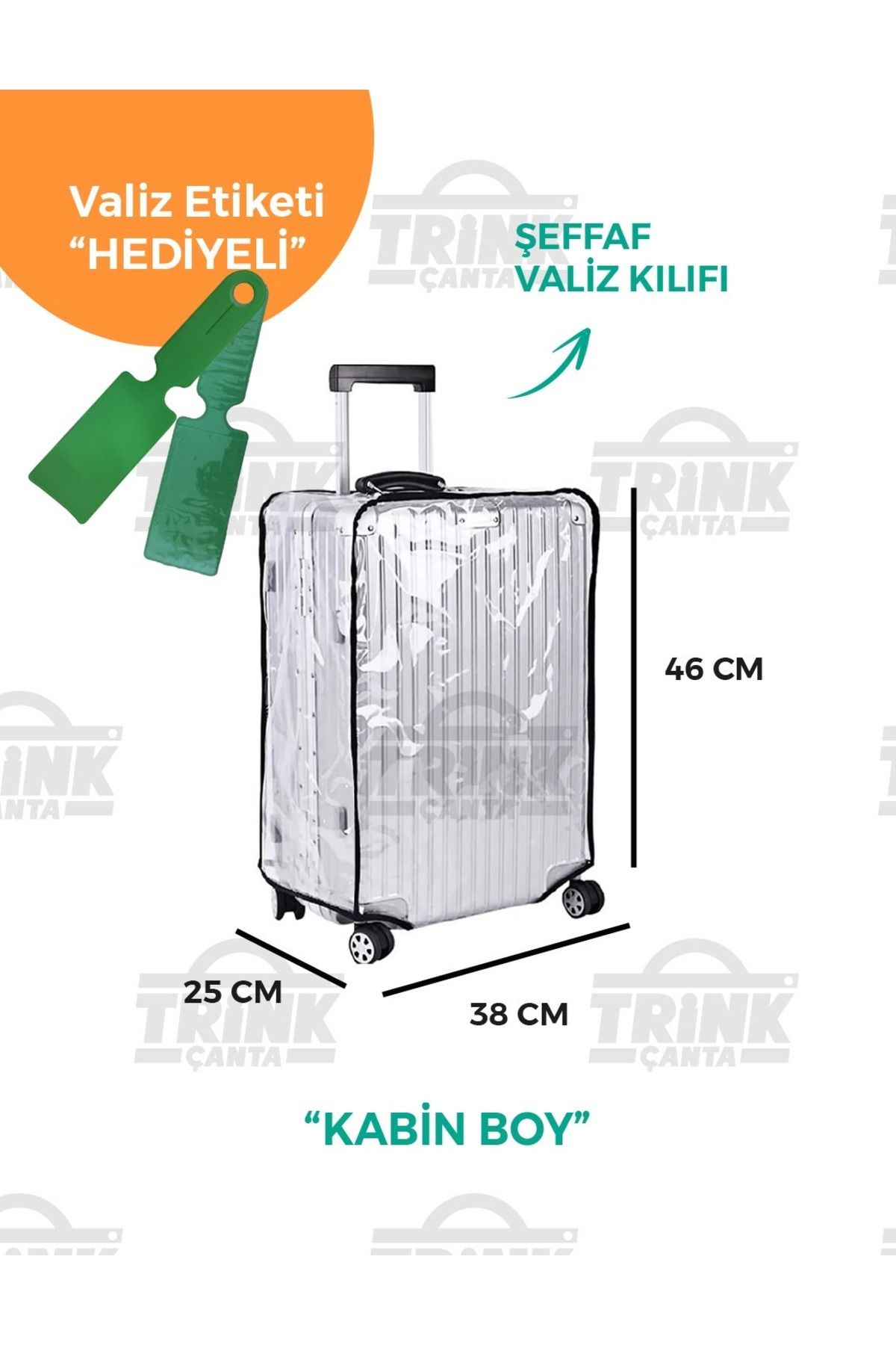 Trink Çanta Şeffaf Bavul ve Valiz Kılıfı TRİNK-VLZ1060