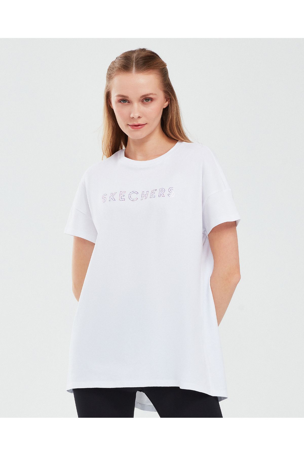 Skechers W Graphic Tee Crew Neck T-shirt Kadın Beyaz Tshirt S231293-100