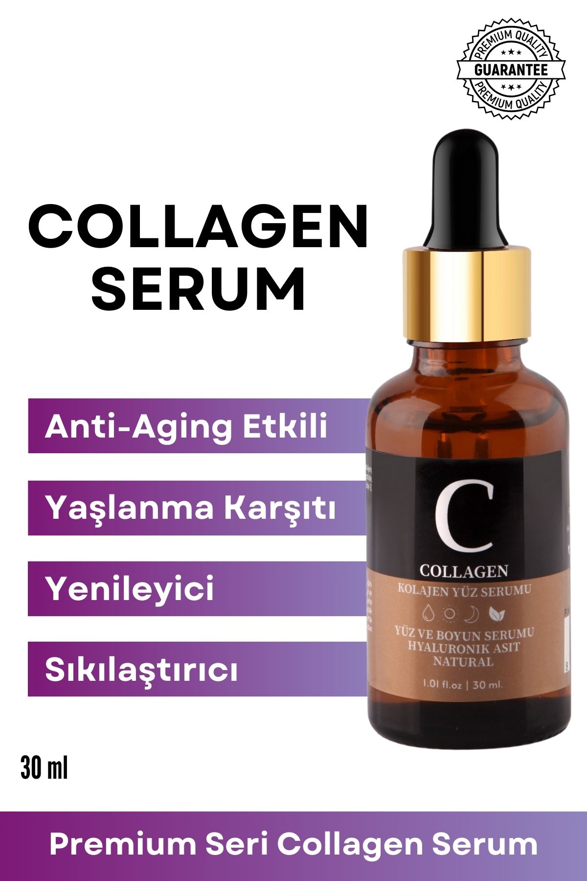 For You Gold Collagen Serum - (Hyaluronik Asit Aydınlatıcı Ve Kırışıklık Karşıtı Yüz Ve Boyun Serumu)