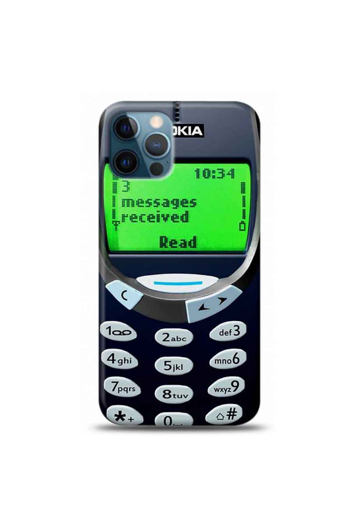 Marselit iPhone 15 Pro Uyumlu Nokia 3310 Tasarımlı Telefon Kılıfı-retro8