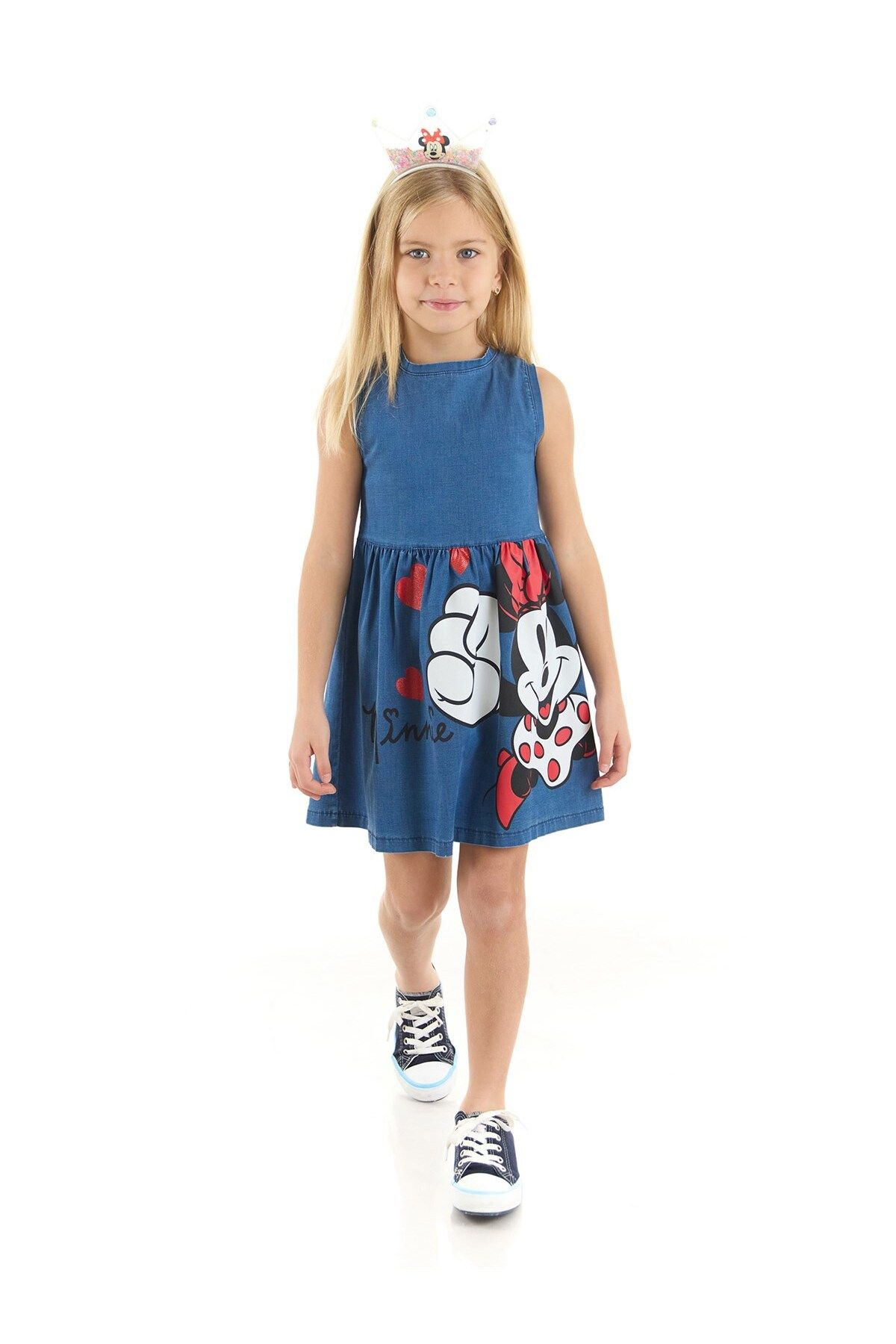 MINNIE MOUSE Disney Lisanslı Kız Çocuk Kot Elbise 20929