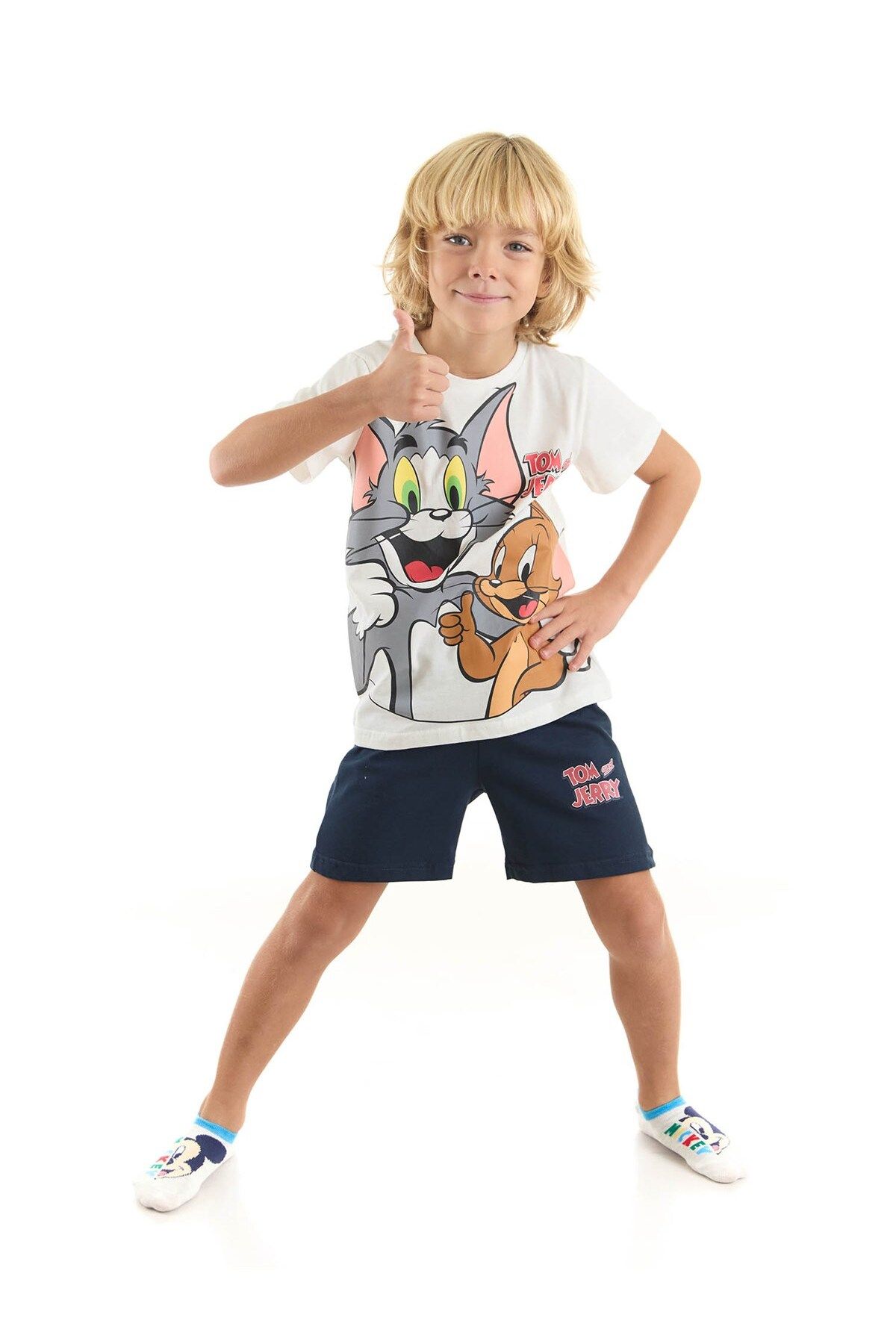 Warner Bros Tom Ve Jerry Lisanslı Erkek Çocuk Tişört Ve Şortlu Pijama Takımı 20979