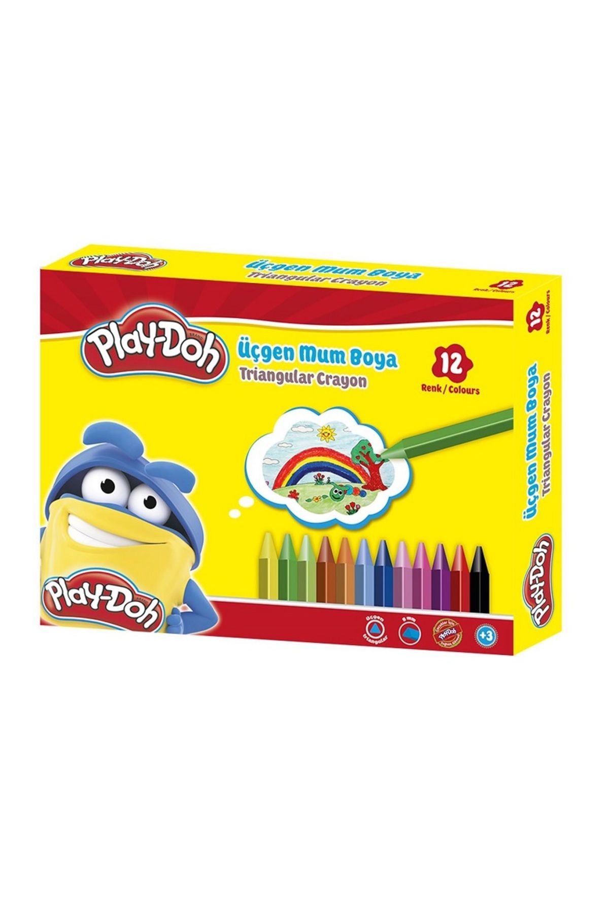 Play Doh Play-Doh 12 Renk Üçgen Crayon Mum Boya Cr008