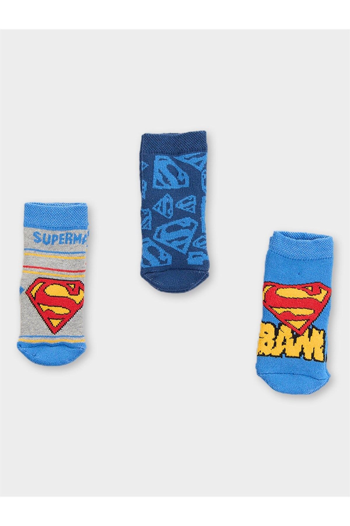 Superman Lisanslı Erkek Bebek 3 Çift Havlu Soket Çorap 20520