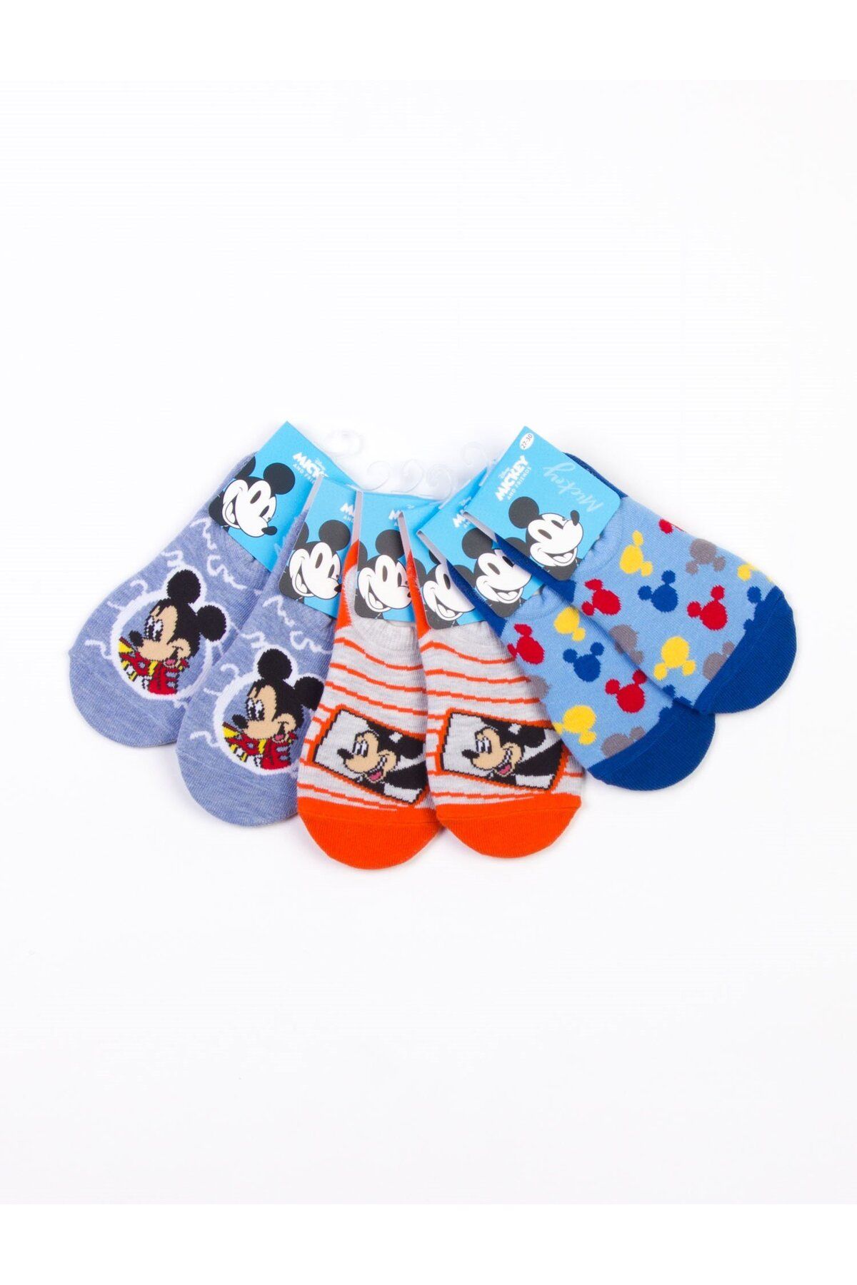 Mickey Mouse Disney Mickey Lisanslı 3 Çift Çocuk Sneakers Çorap 18207