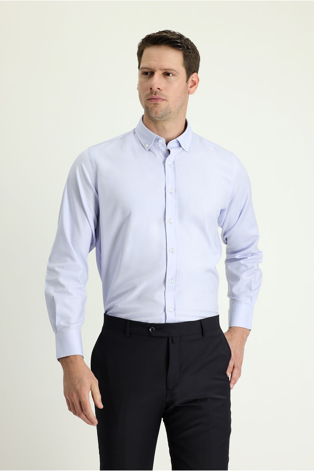 Kiğılı Uzun Kol Regular Fit Oxford Pamuk Gömlek