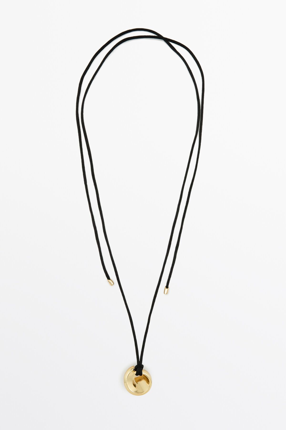 Massimo Dutti Yuvarlak parça detaylı ip kolye