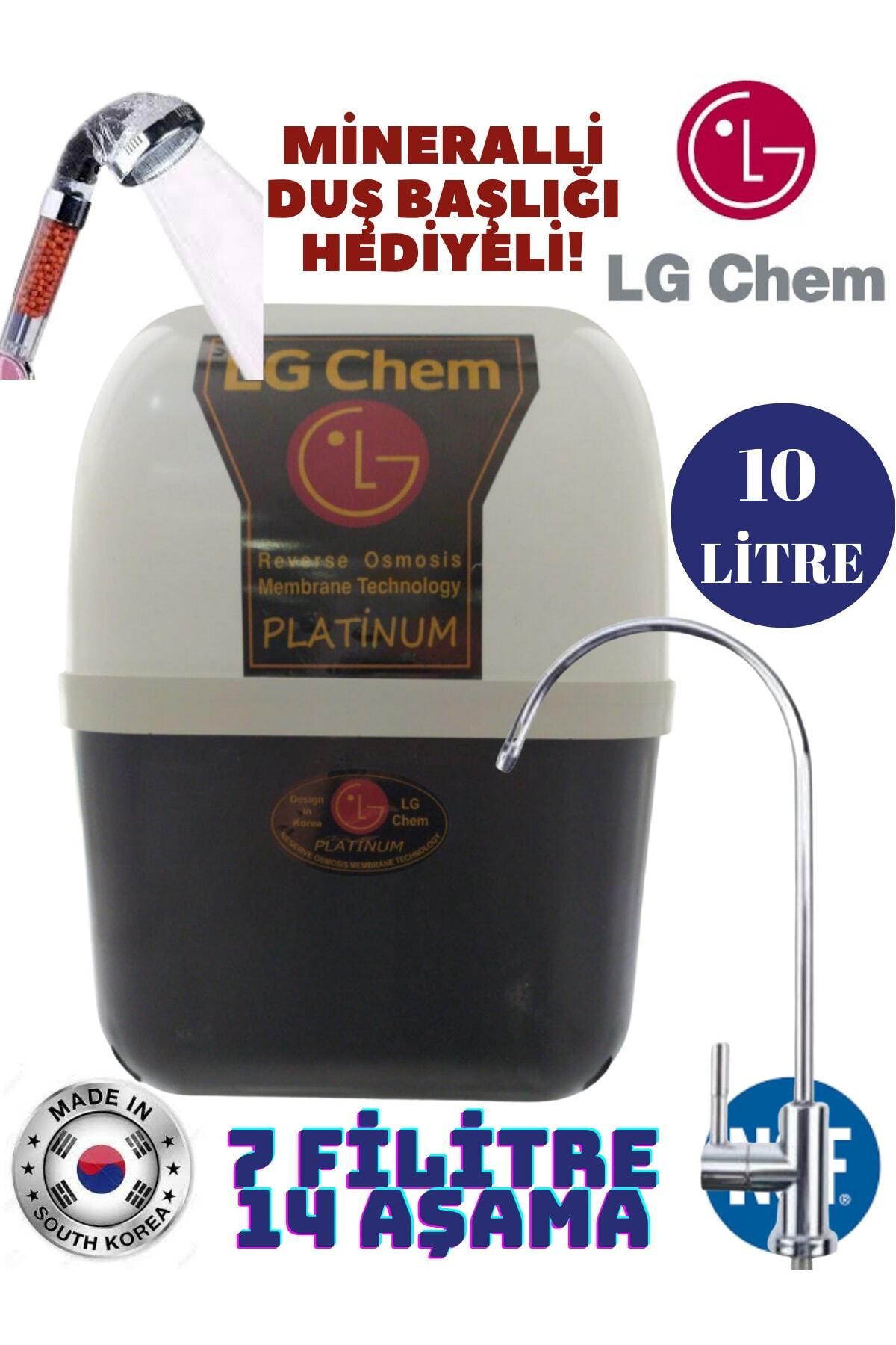 LG Chem Platınum 10 Litrelik 7 Filitre 14 Aşamalı Su Arıtma Cihazı Duş Başlığı Hediyeli