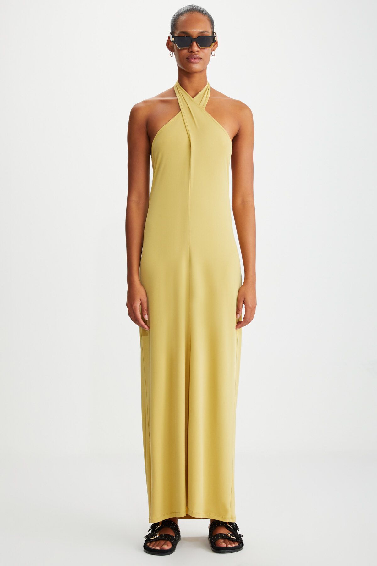 GRIMELANGE MELIORA Kadın Safran Sarı Elbise