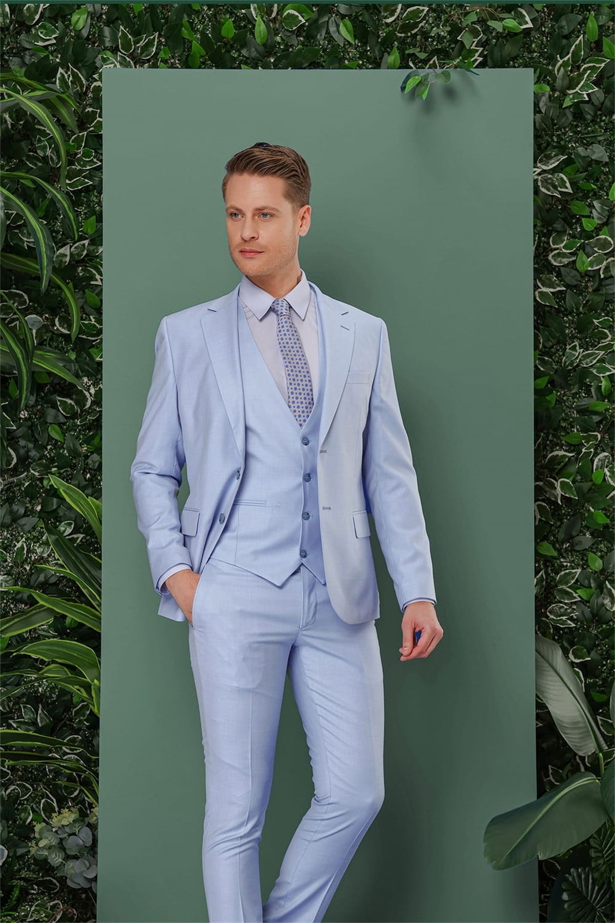Efor Tk 871 Slim Fit Mavi Klasik Takım Elbise