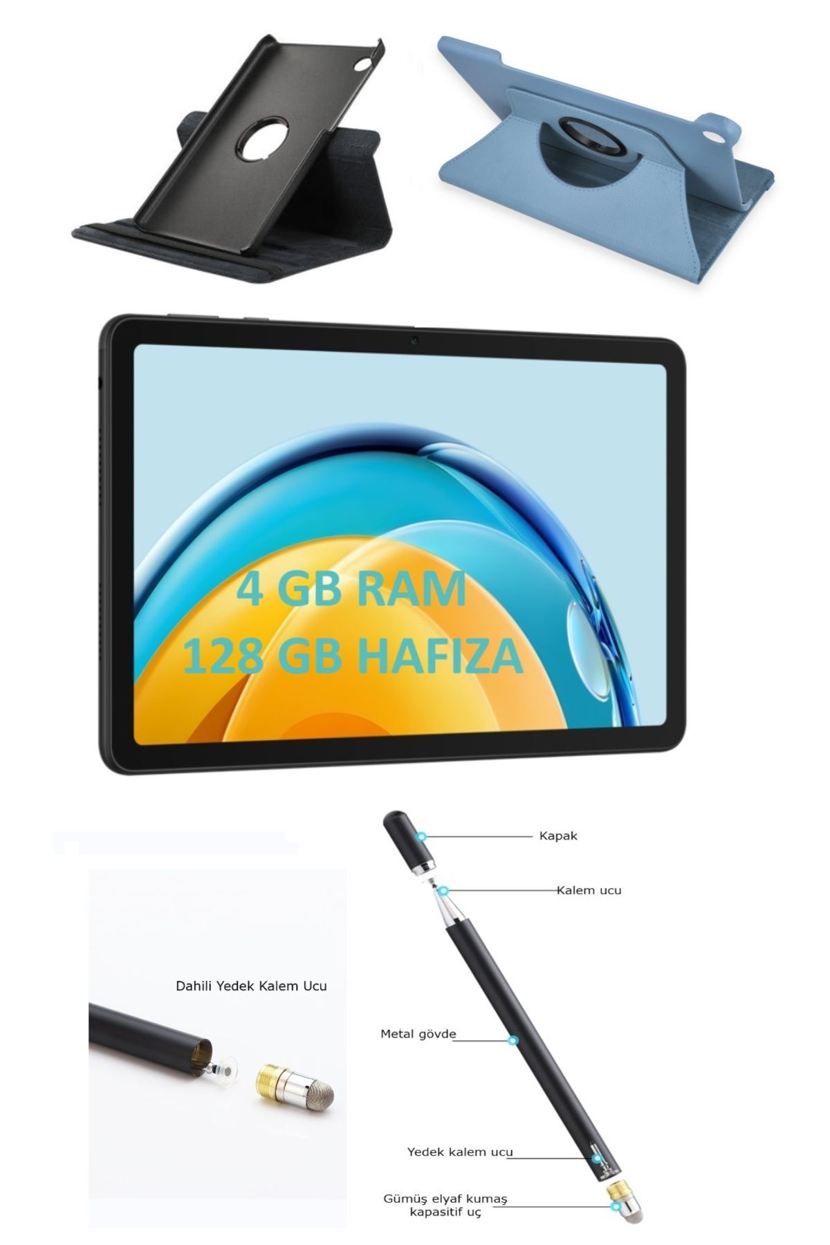 Huawei Matepad se 4/128 gb Tablet Mot Acsesuar 360 Kılıf + Kalem