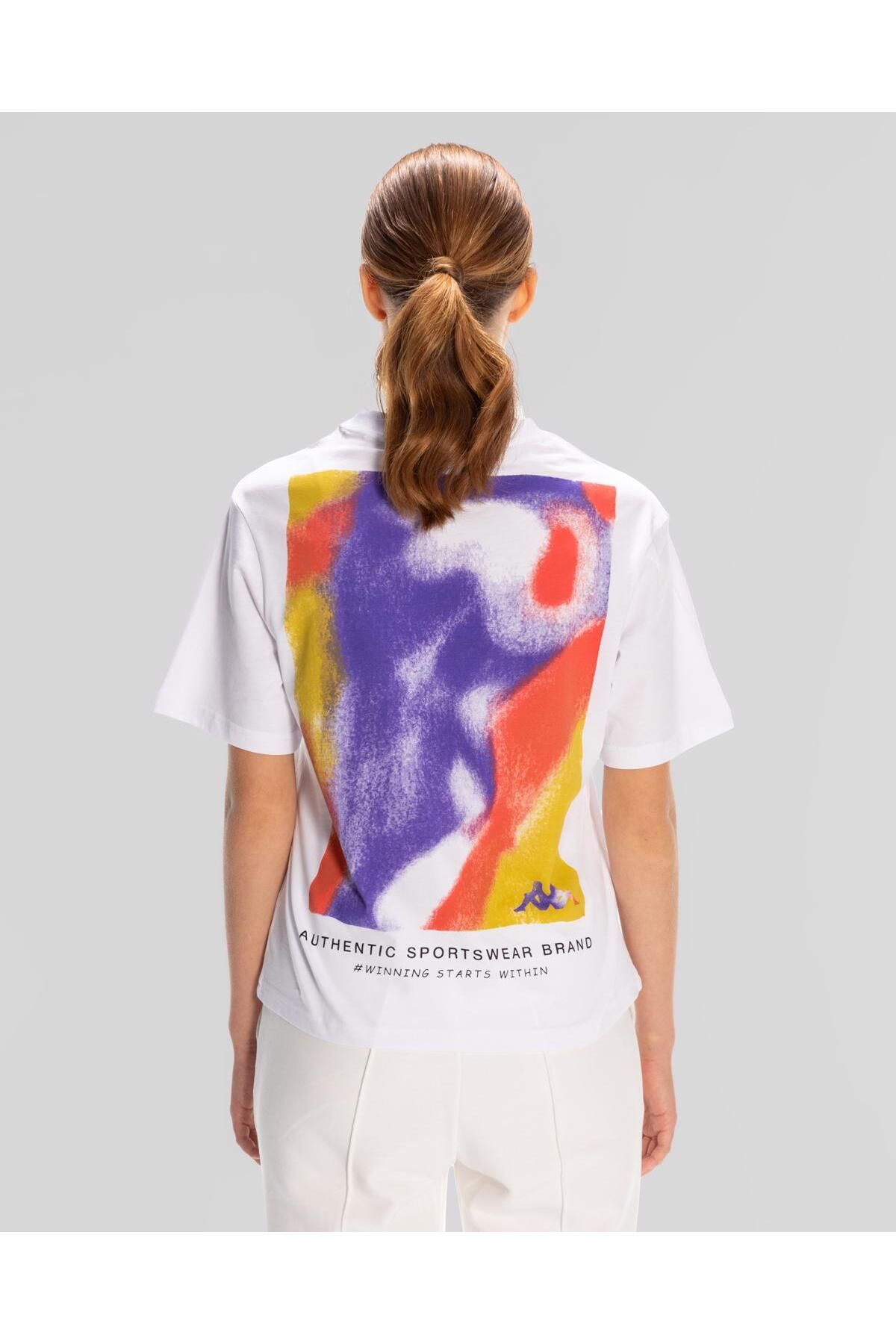 Kappa Authentic Shoshanna T-shirt Kadın Beyaz Regular Fit Tişört
