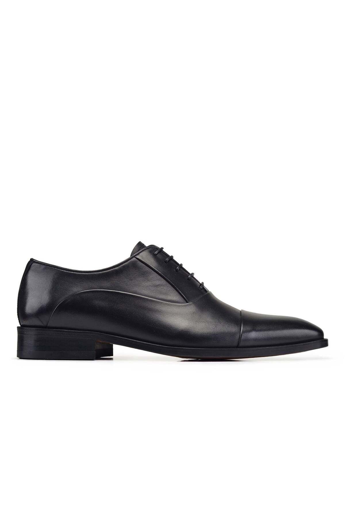 Nevzat Onay Siyah Klasik Bağcıklı Kösele Erkek Ayakkabı -02702-