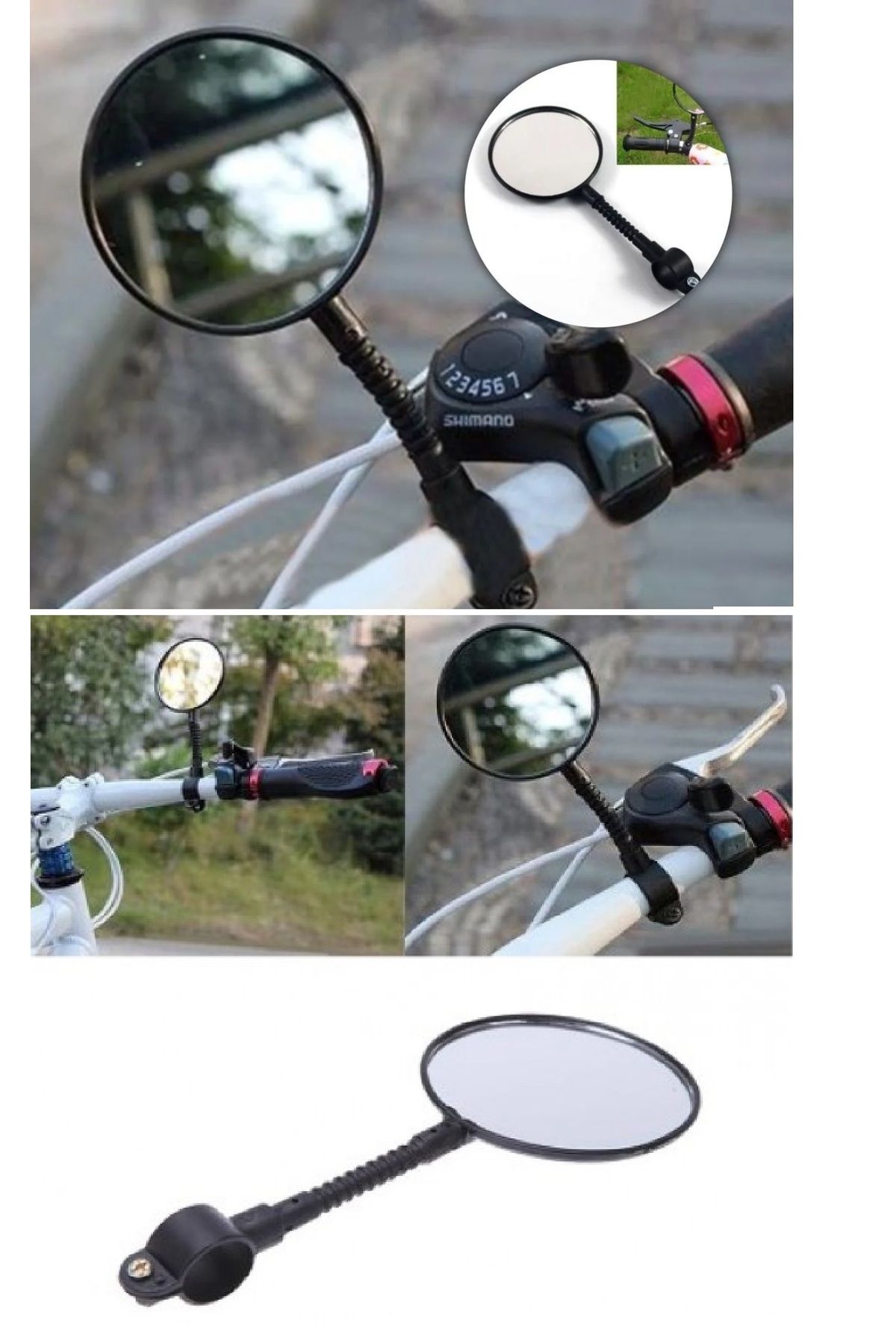 Genel Markalar 2 Adet Bisiklet Dikiz Aynası Gidona Sabitlenir Geri Görüş Aynası