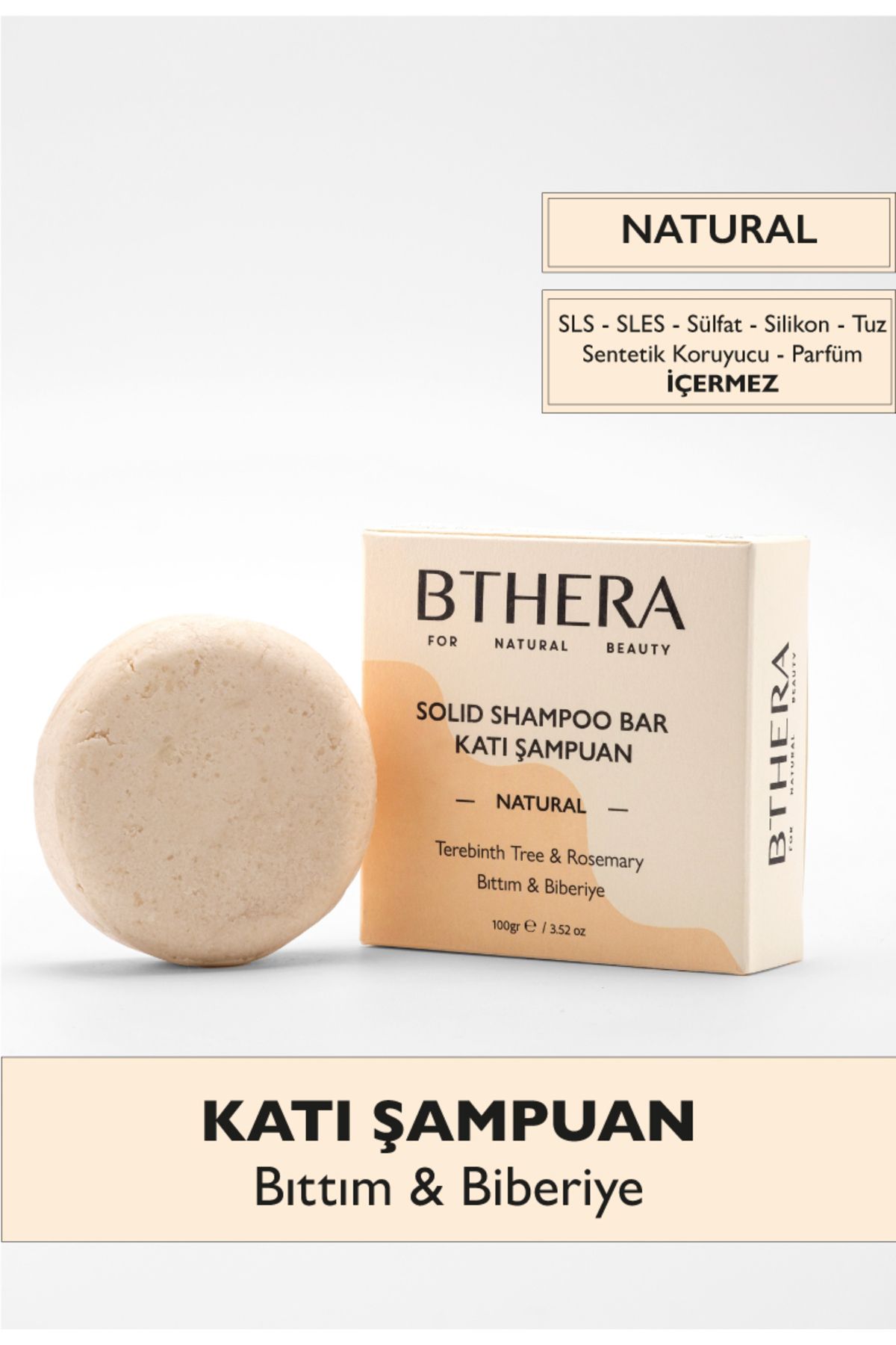 Bthera Natural Katı Şampuan - Bıttım & Biberiye