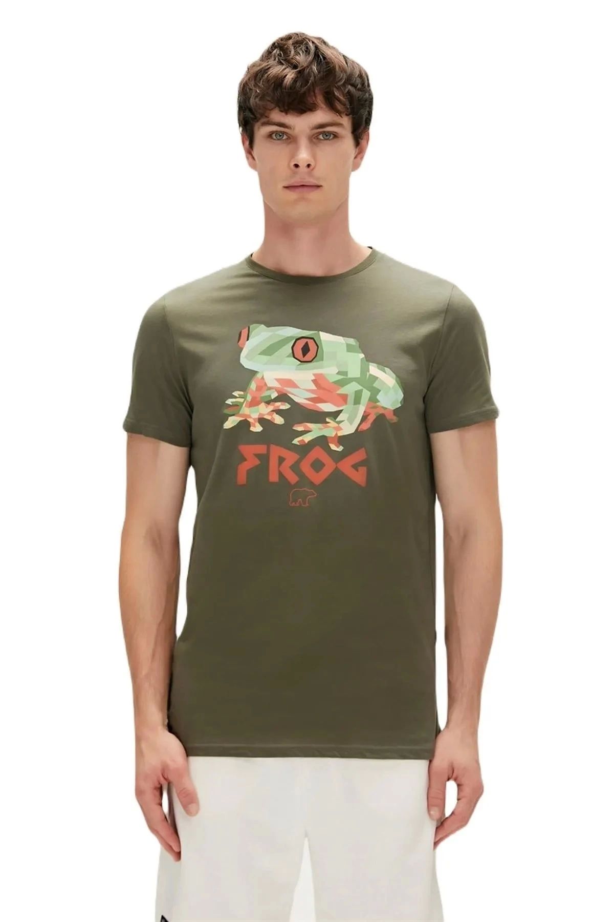 Bad Bear Frog 0 Yaka Erkek Tshirt - Khaki
