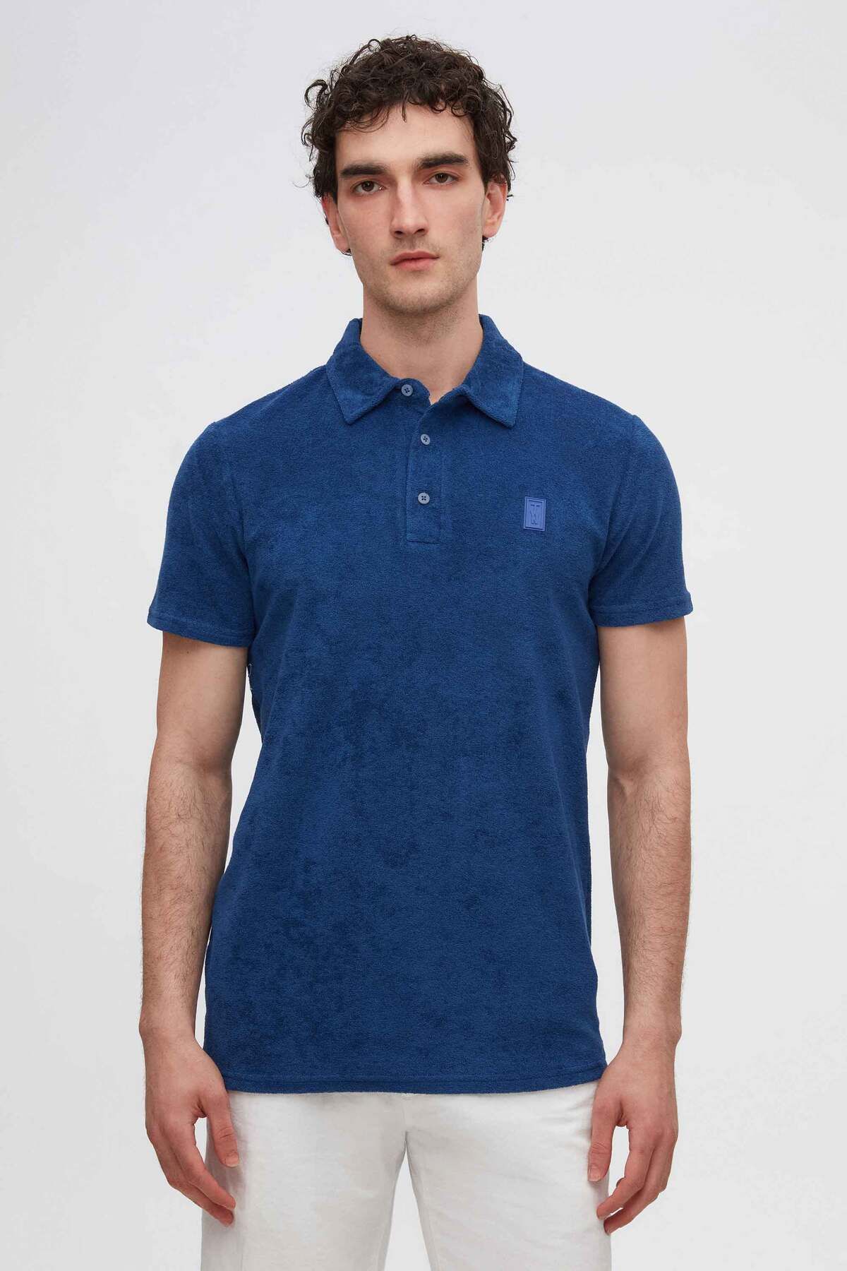 TWN Slim Fit Saks Mavi Düz Örgü T-shirt