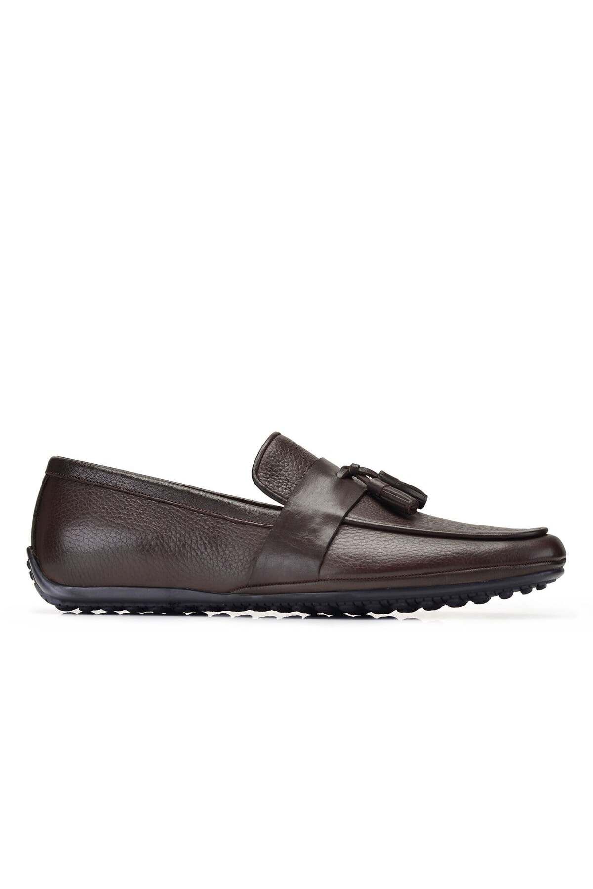 Nevzat Onay Hakiki Deri Kahverengi Günlük Loafer Erkek Ayakkabı -10322-