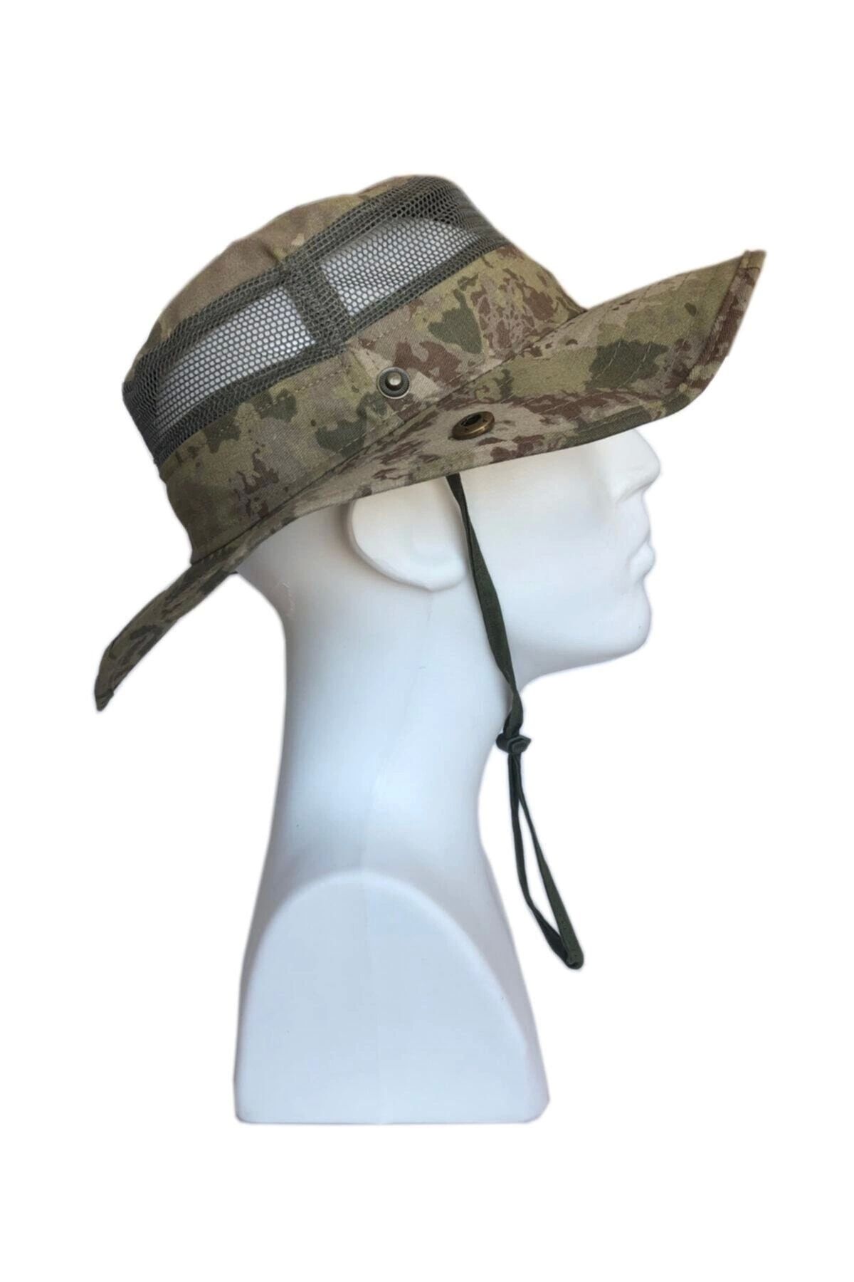 Flaş Askeri Malzeme Kamuflaj Desen Yazlık Katlanabilir Safari Fötr Şapkası