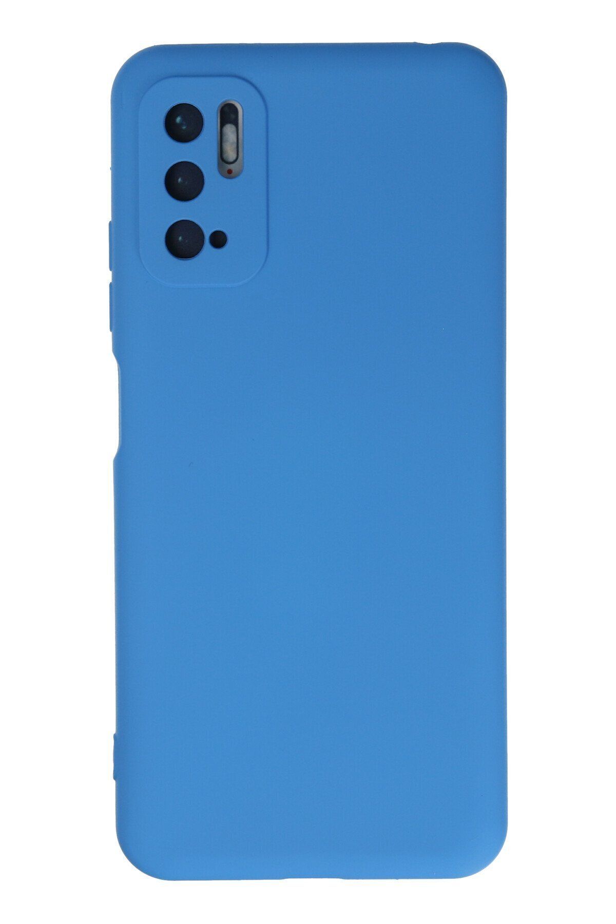 NewFace Xiaomi Redmi Note 10 5G içi Süet Telefon Kılıfı - Soft Yüzey Kadife Silikon Kapak - Mavi