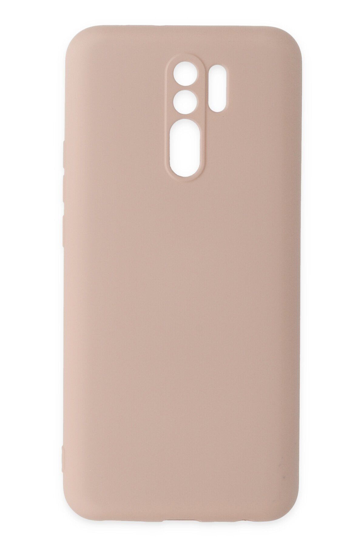 NewFace Xiaomi Redmi 9 içi Süet Telefon Kılıfı - Soft Yüzey Kadife Silikon Kapak - Pudra