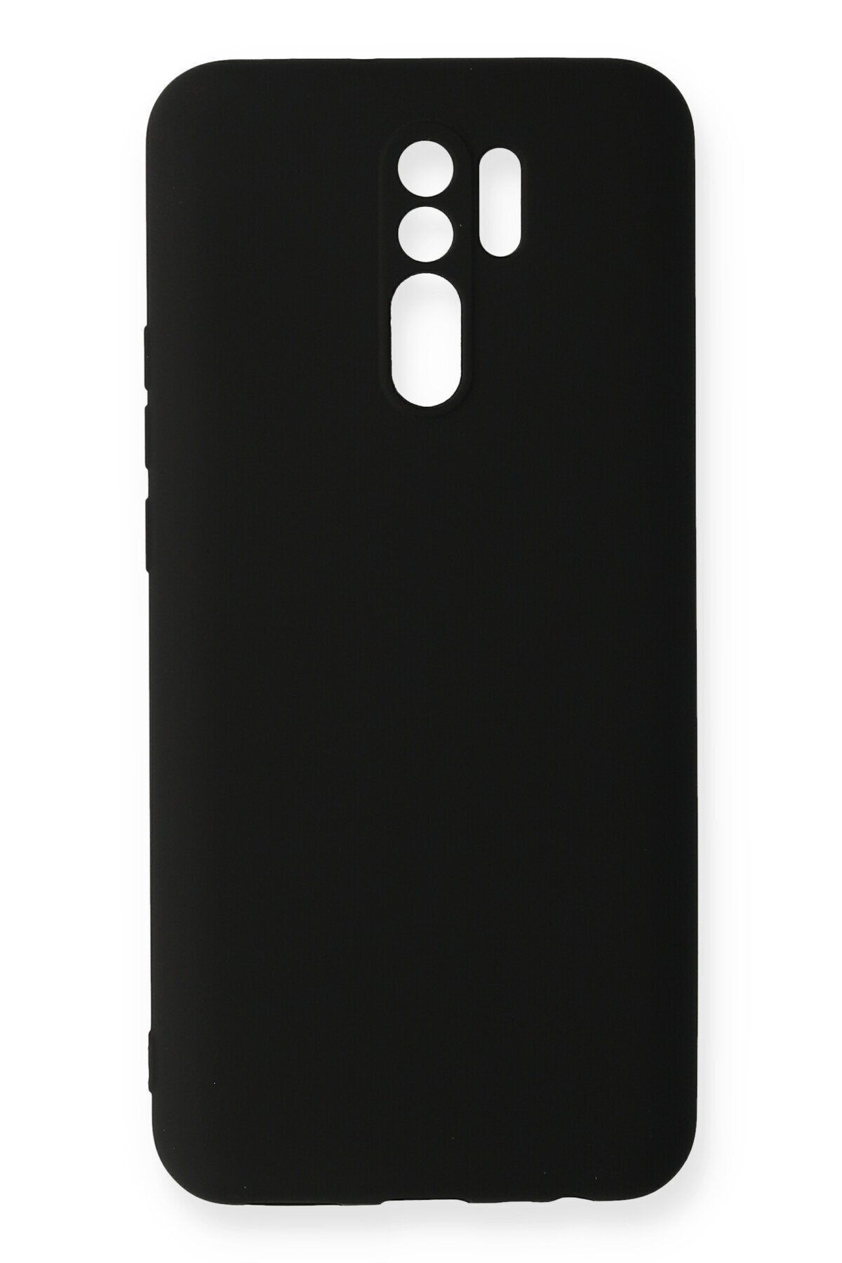 NewFace Xiaomi Redmi 9 içi Süet Telefon Kılıfı - Soft Yüzey Kadife Silikon Kapak - Siyah