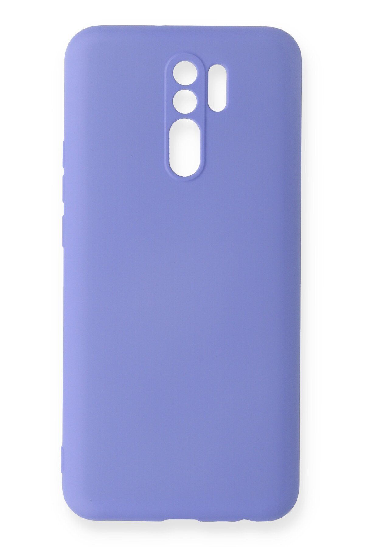 NewFace Xiaomi Redmi 9 içi Süet Telefon Kılıfı - Soft Yüzey Kadife Silikon Kapak - Lila