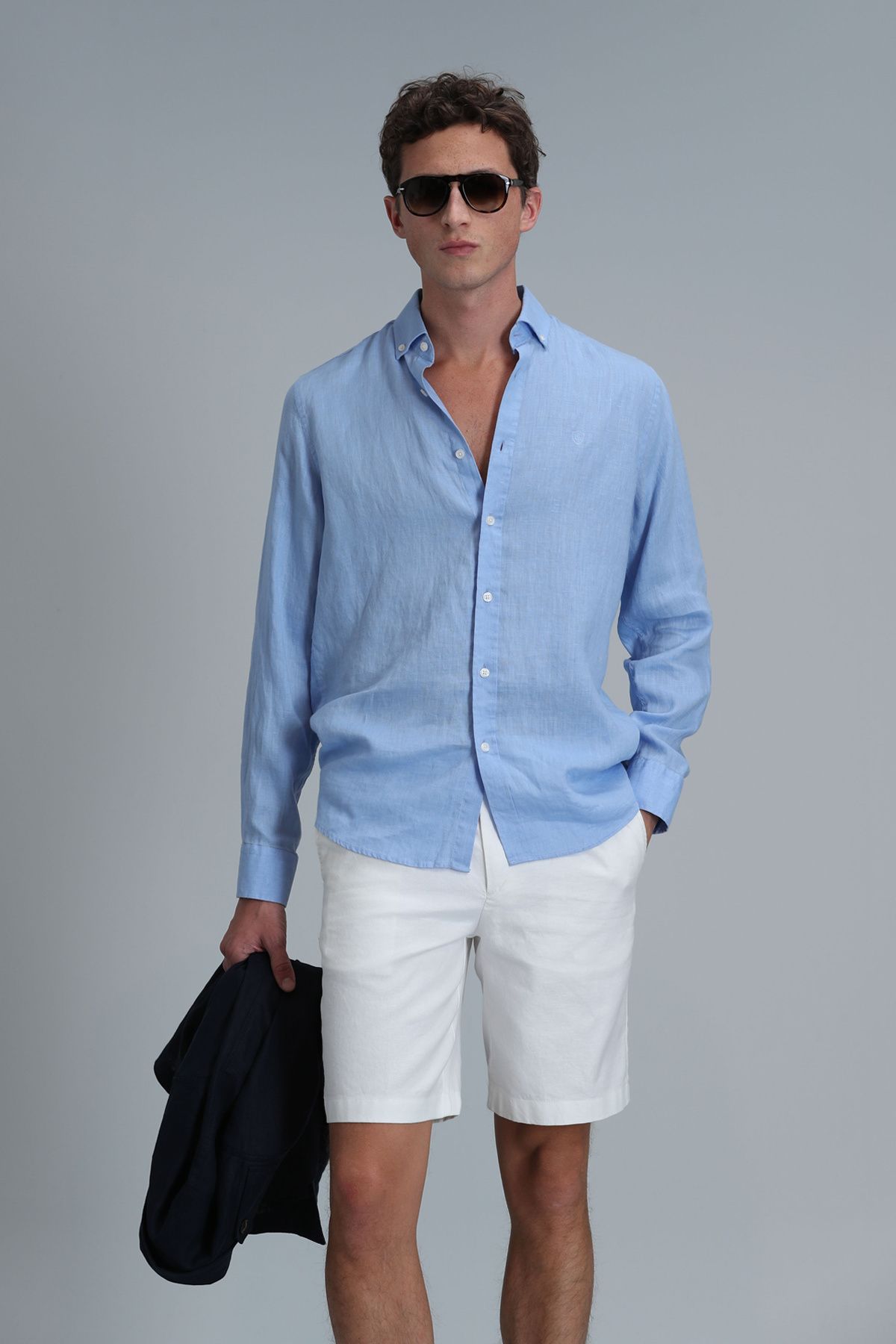 Lufian Pitaya Erkek Basic Gömlek Comfort Fit Mavi
