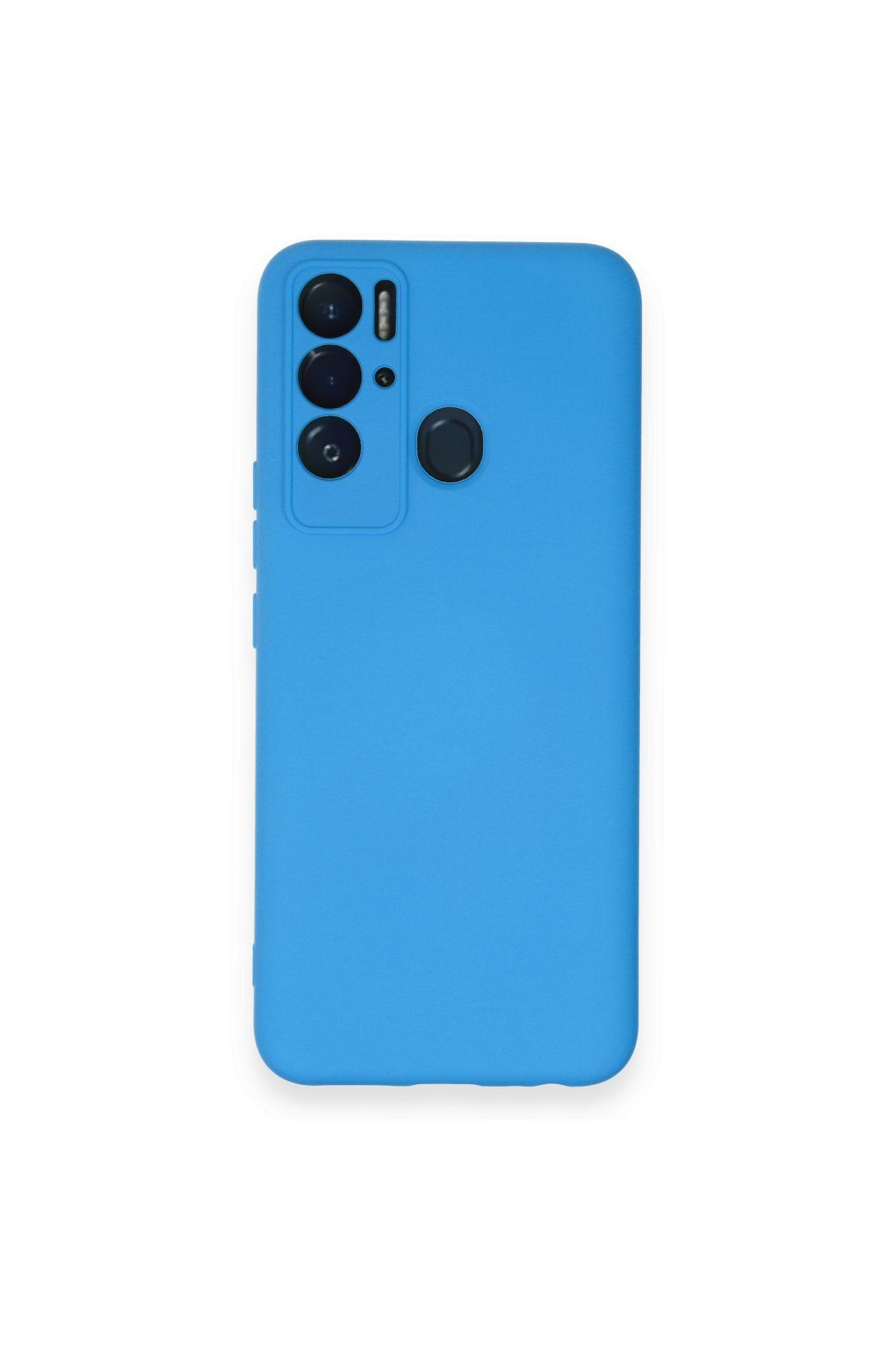 NewFace Tecno Pova Neo içi Süet Telefon Kılıfı - Soft Yüzey Kadife Silikon Kapak - Mavi