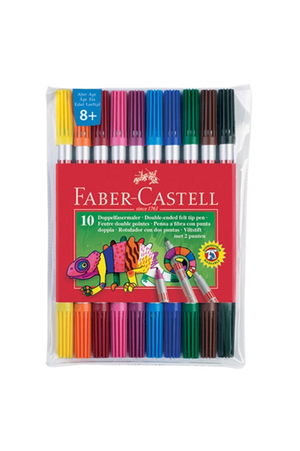 Faber Castell Çift Uclu Keçeli Kalem 10 Renk
