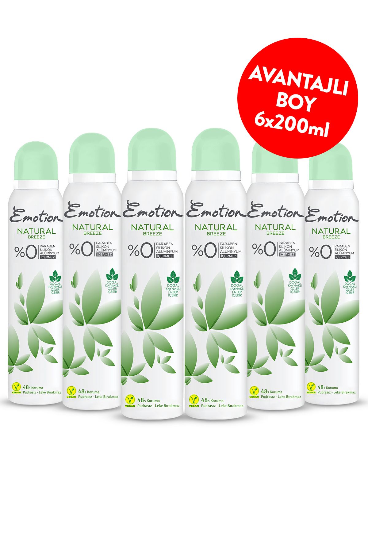 Emotion Natural Breeze Kadın Deodorant 6x200 ml