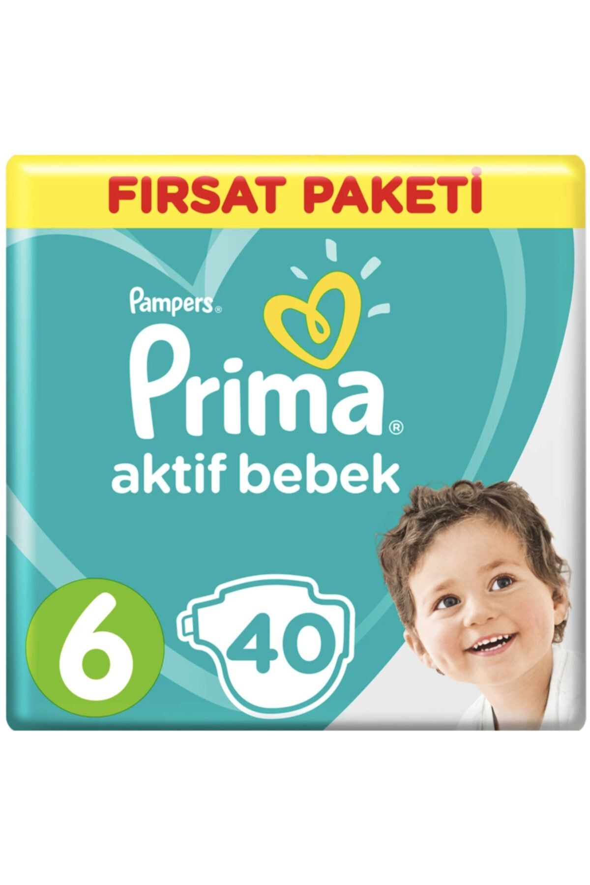Prima Bebek Bezi Aktif Bebek 6 Beden 40 Adet Ekstra Large Fırsat Paketi