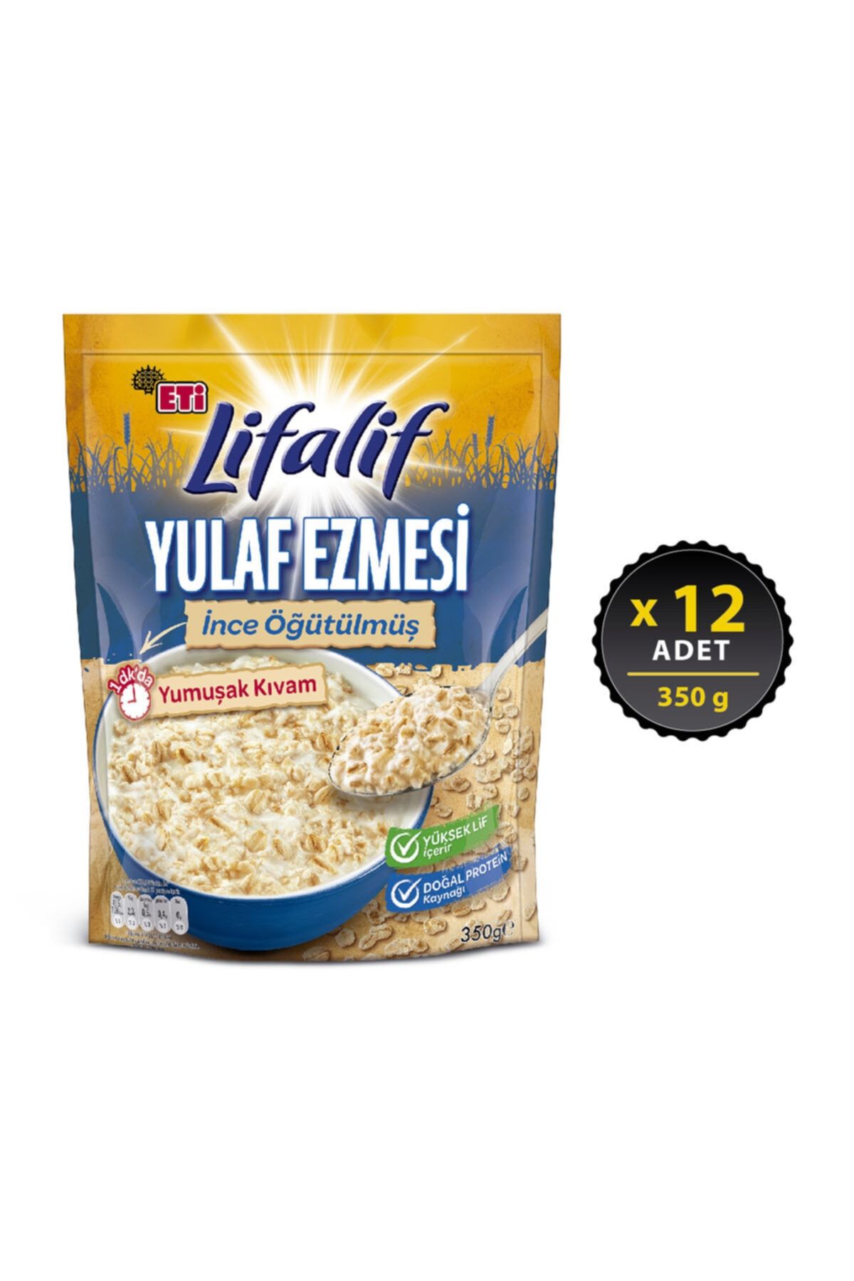 Eti Lifalif Yulaf Ezmesi İnce Öğütülmüş 350 g x 12 Adet