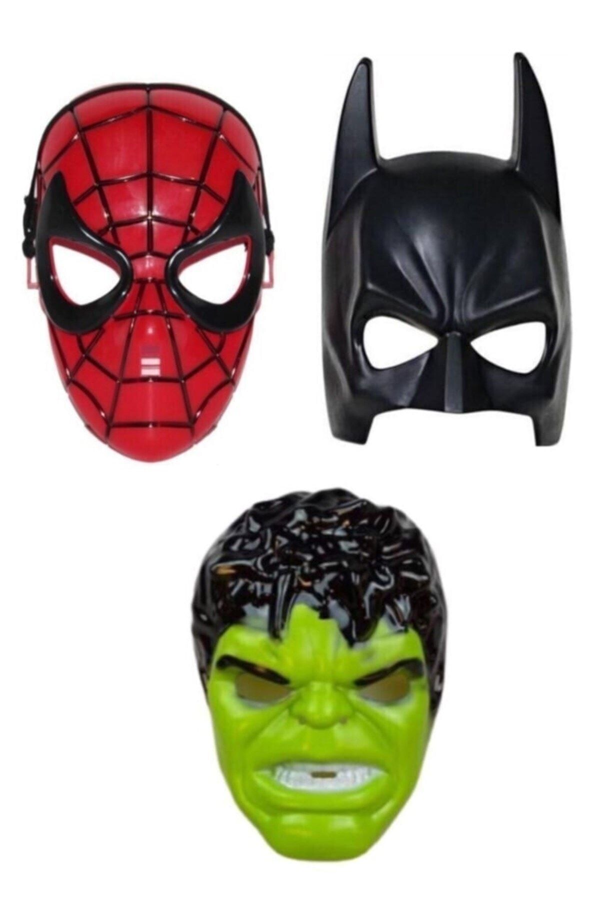 Ayver Spiderman Örümcek Adam Batman Ve Hulk 3'lü Maske Set
