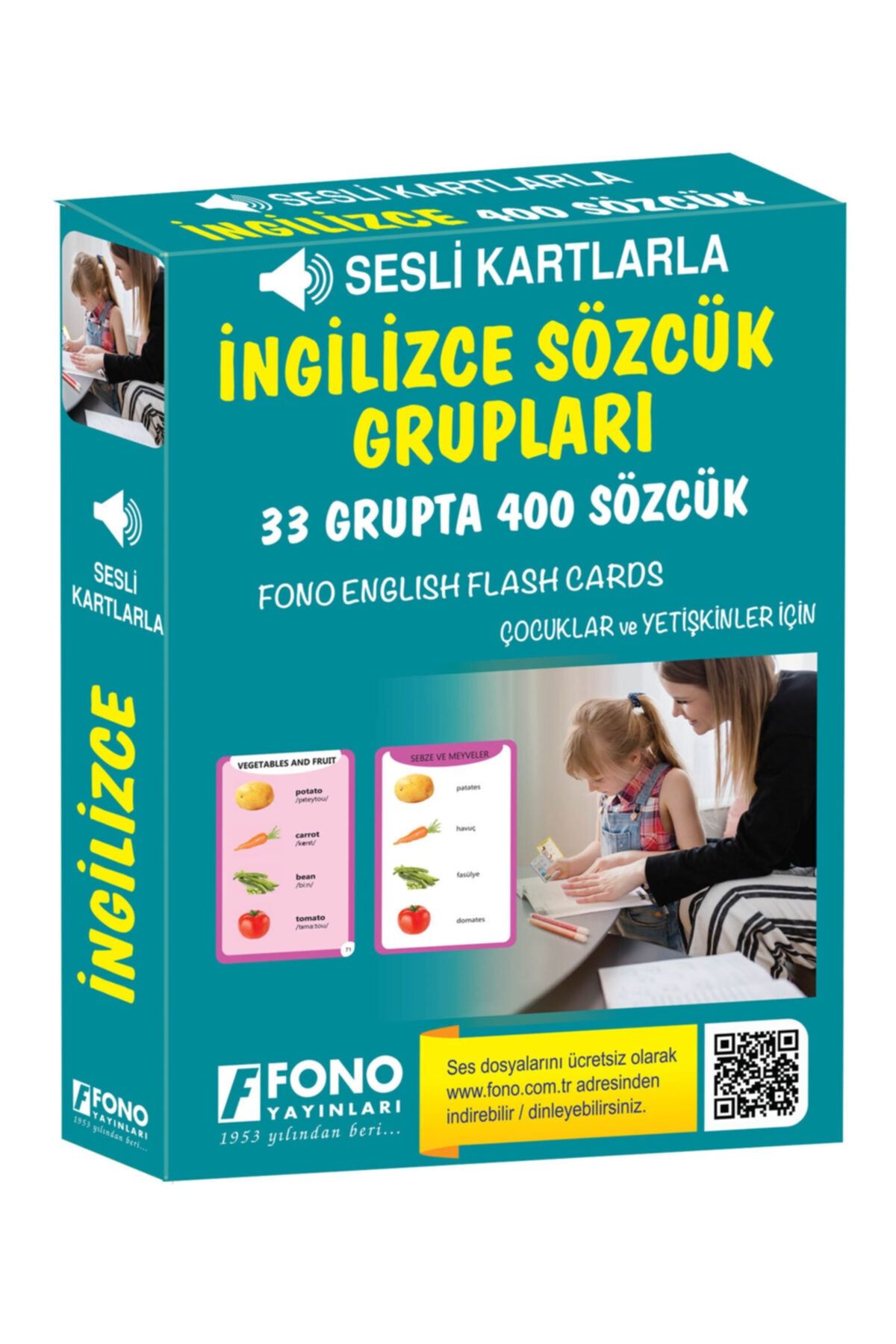 Fono Yayınları Çocuklar Ve Yetişkinler Için Ingilizce- Türkçe Sesli Kartlar – 33 Grupta 400 Sözcük