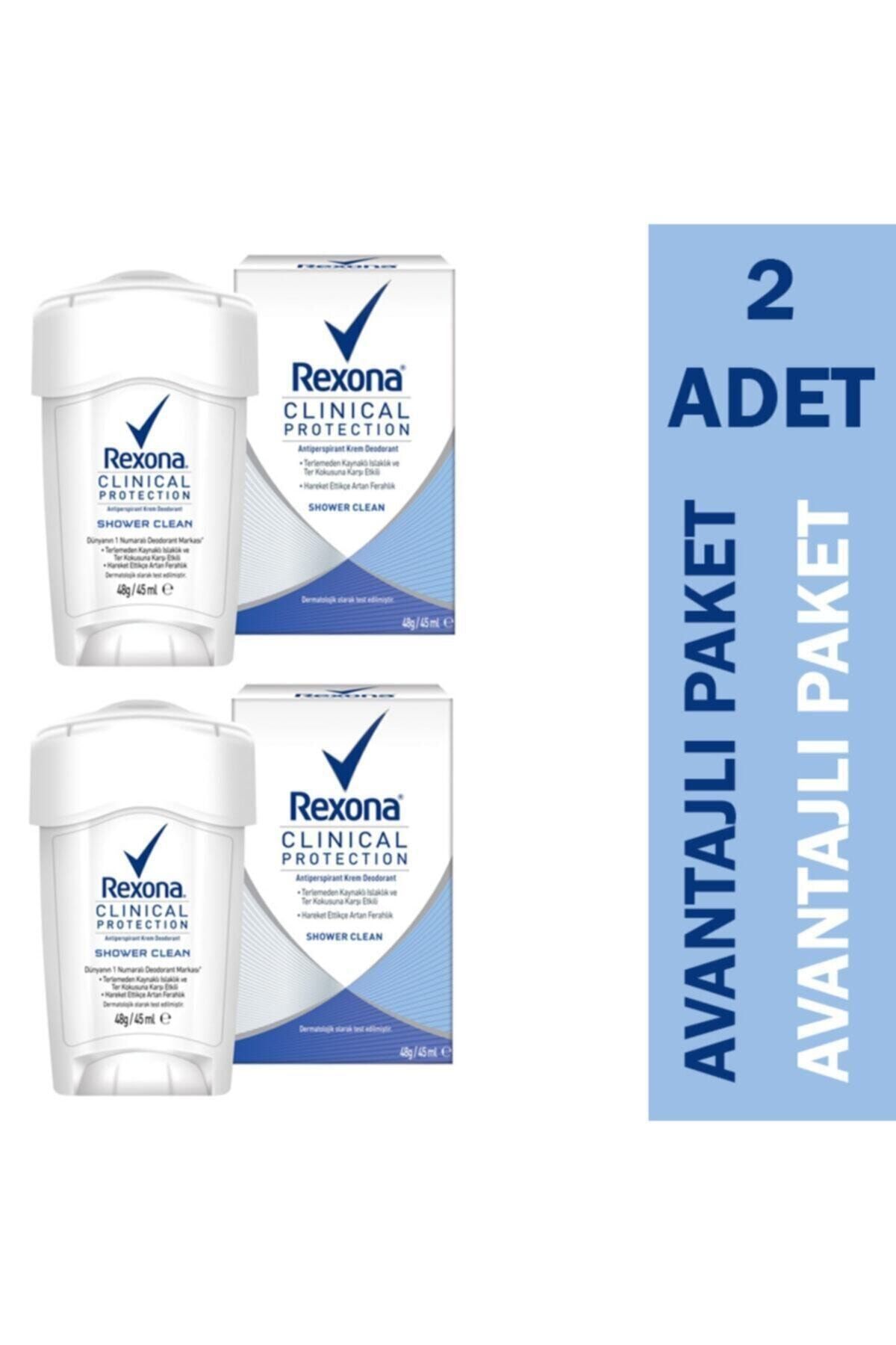 Rexona Clinical Protection Shower Clean Kadın Deodorant 2'li Paket Fırsat