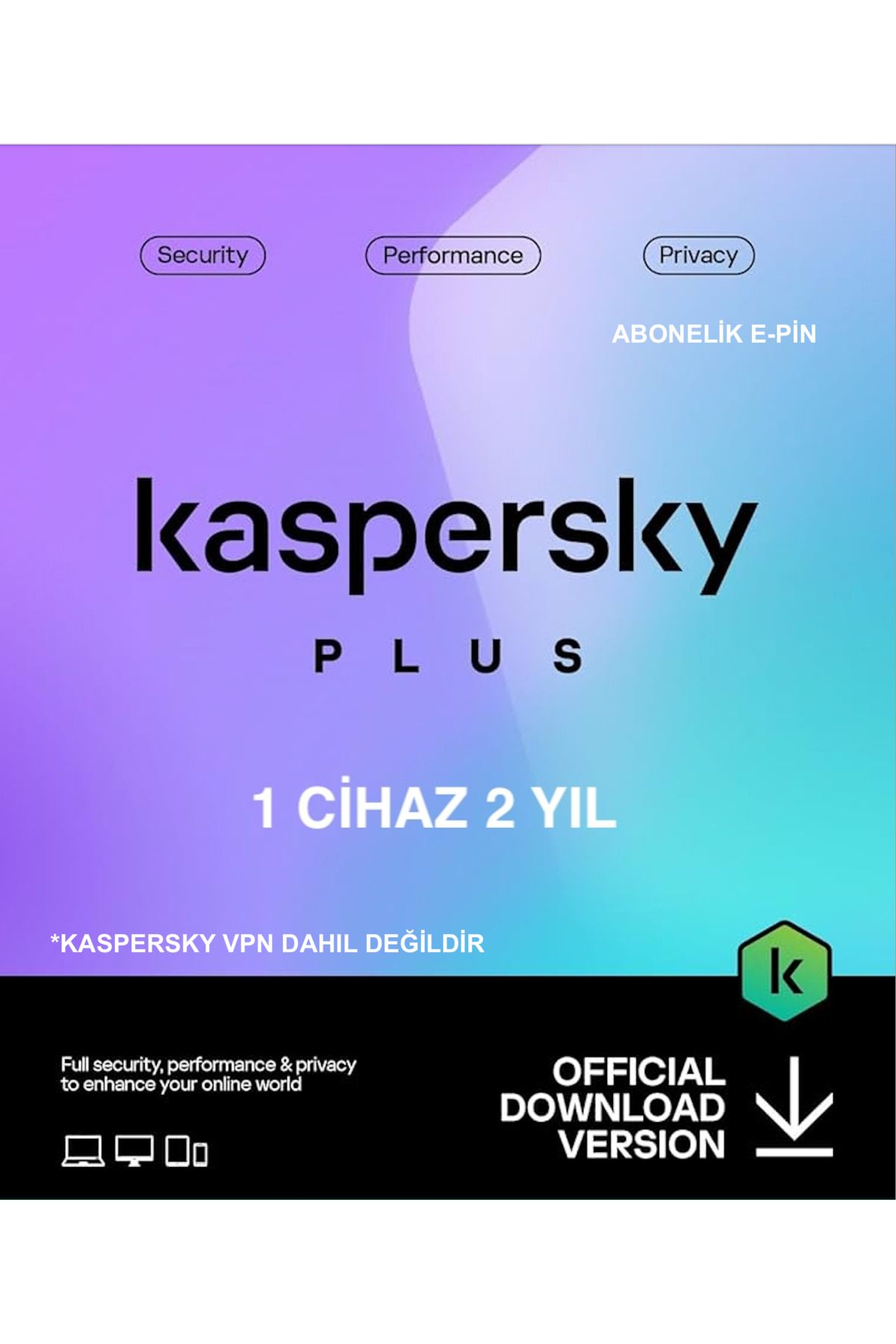 Kaspersky Plus 1 Cihaz 2 Yıl Abonelik