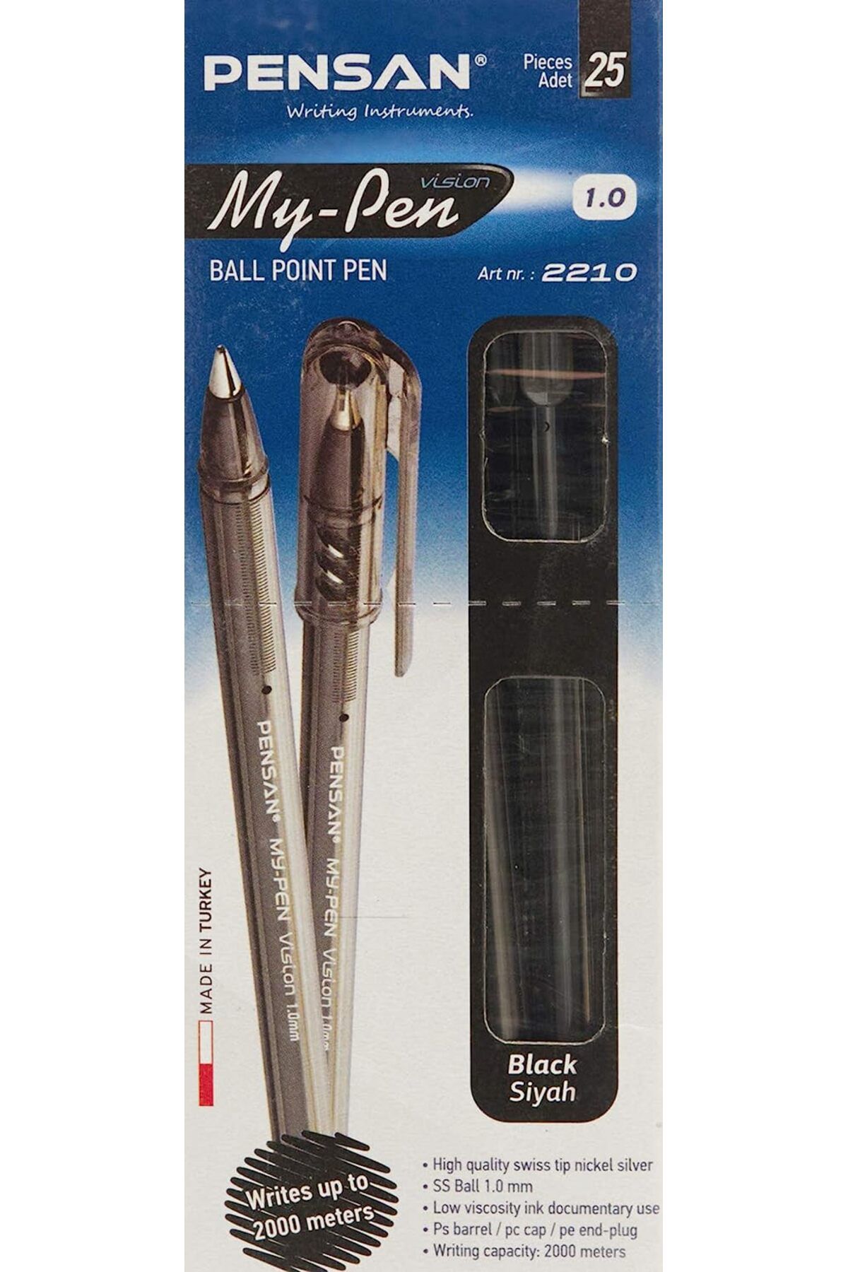 Pensan My-pen Tükenmez Kalem Siyah 25’li – 1.0mm