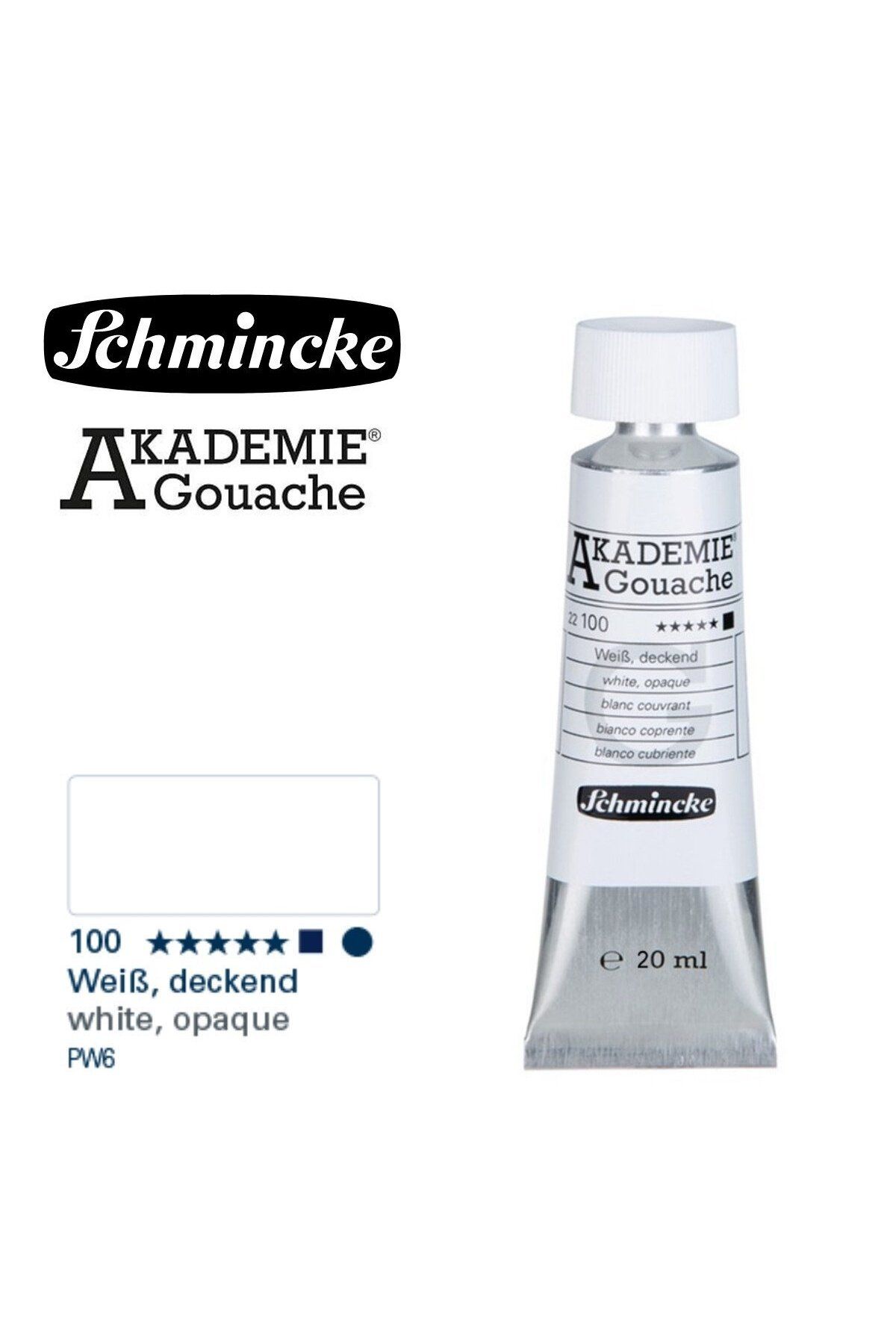 Schmincke Akademie Guaj Boya 20ml 100 White Opaque