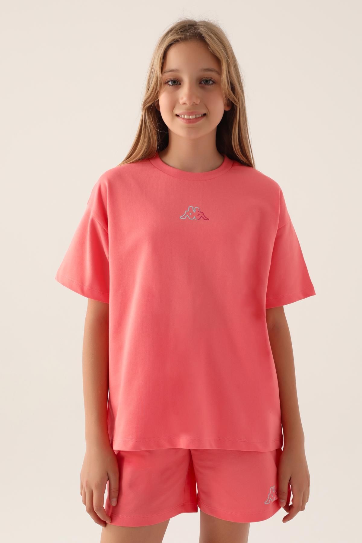 Kappa Logo Callie Kız Çocuk Açık Pembe Regular Fit Tişört