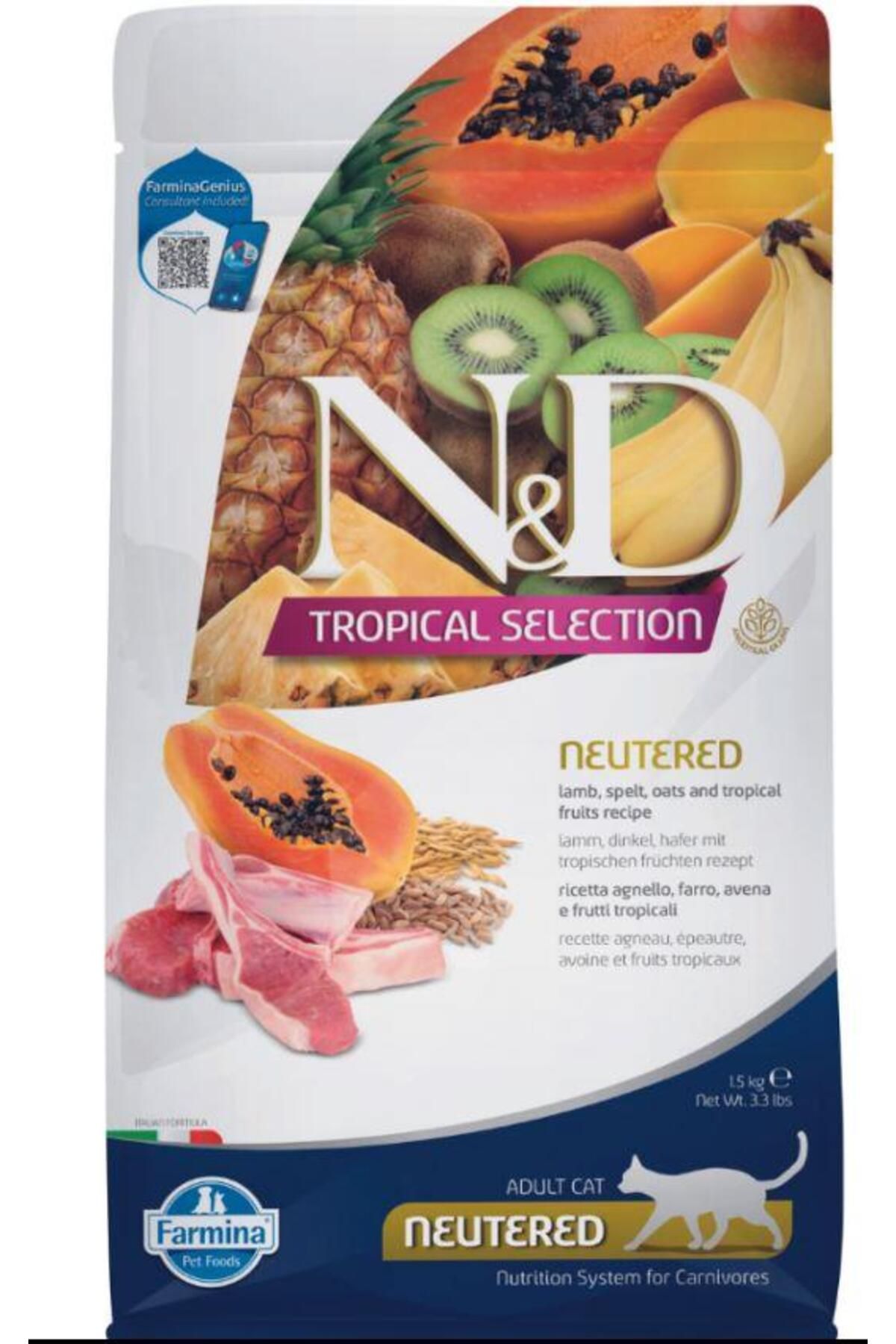 N & D Tropical Kuzulu Kısır Kedi Maması 1.5 Kg