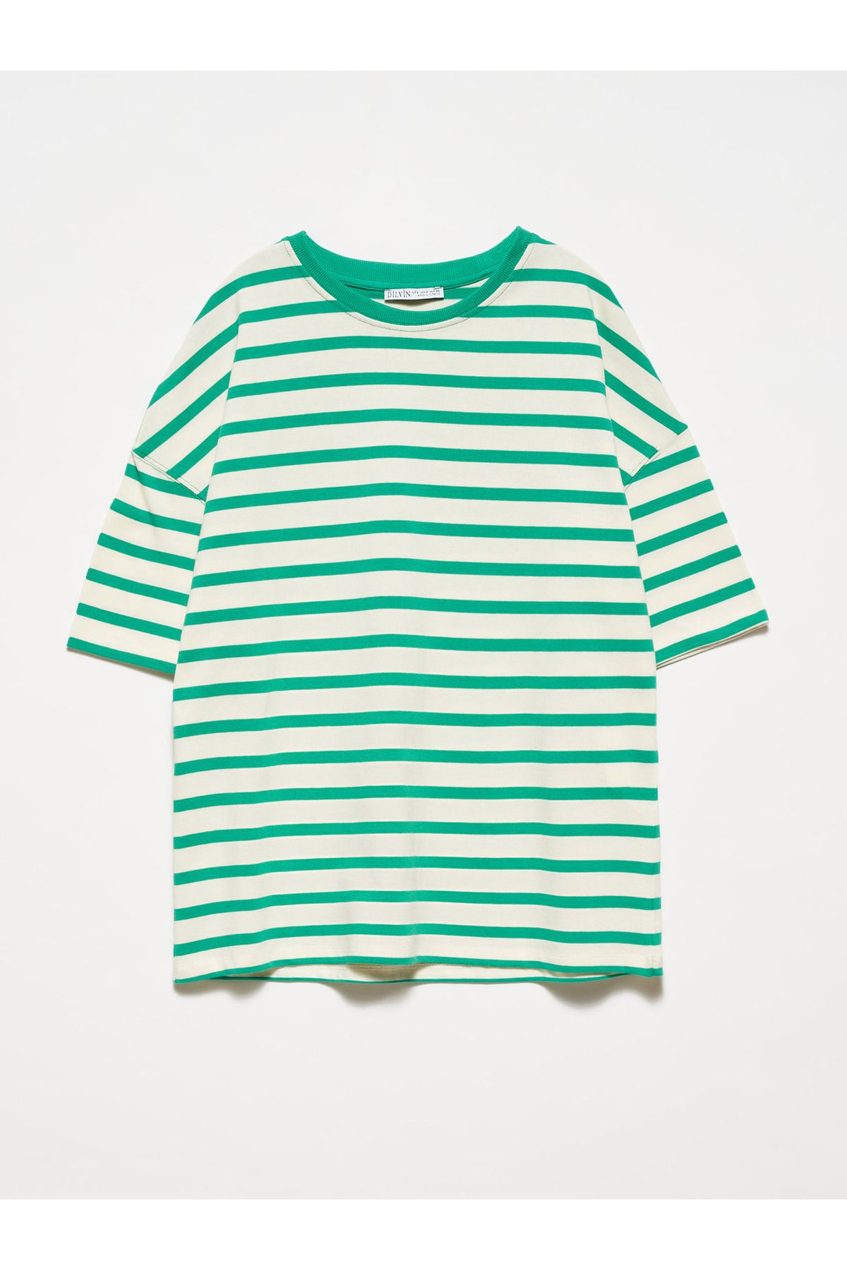 Dilvin 30176 Basic T-Shirt-Yeşil