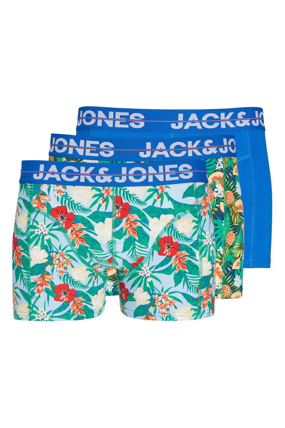 Jack & Jones Erkek Logolu Karışık 3'lü Boxer Paketi - Pineapple