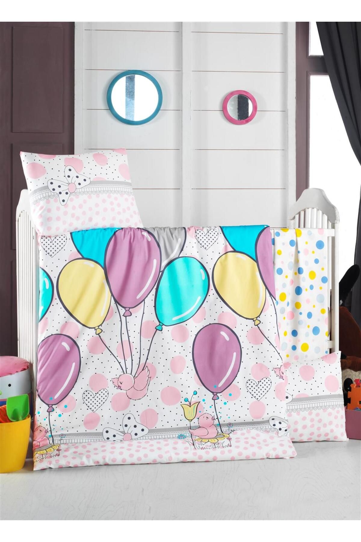 Komfort Home Bebek Uyku Seti %100 Pamuk / Balloons