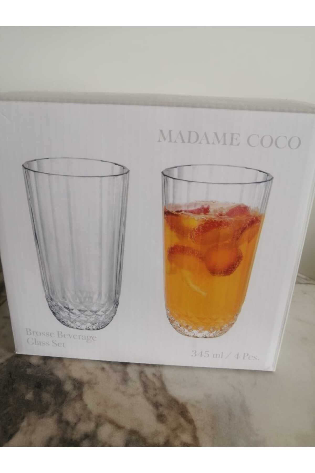 Madame Coco Brosse 4'lü Meşrubat Bardağı Seti - 345 ml